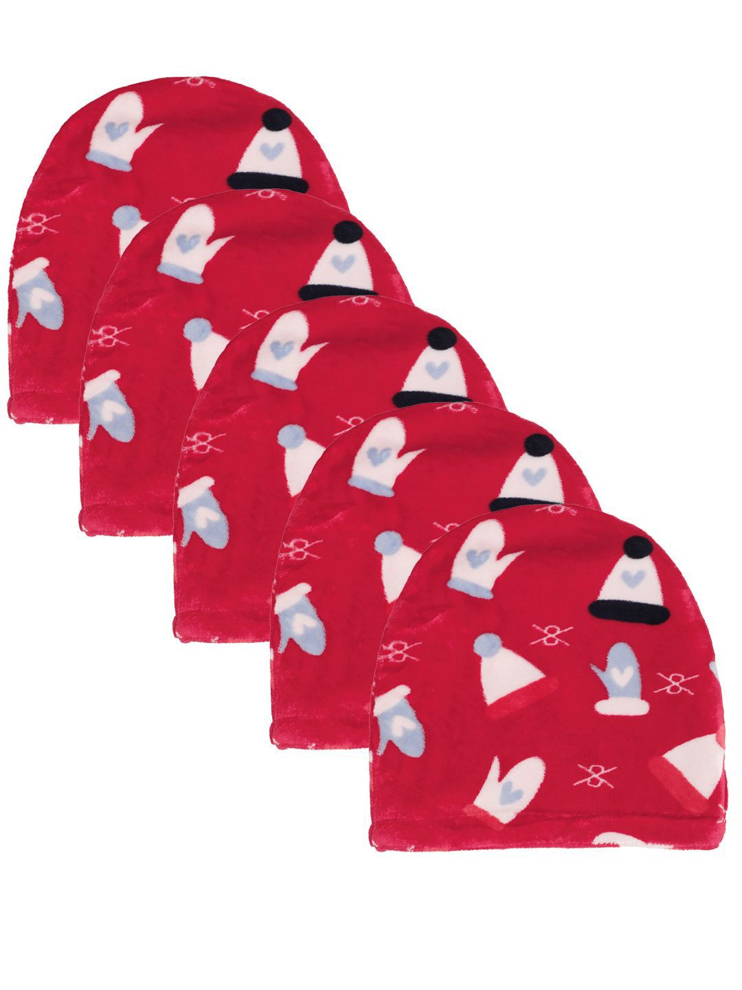 KLOTTHE Men Pack Of 5 Printed Woolen Beanie Caps-picture-50