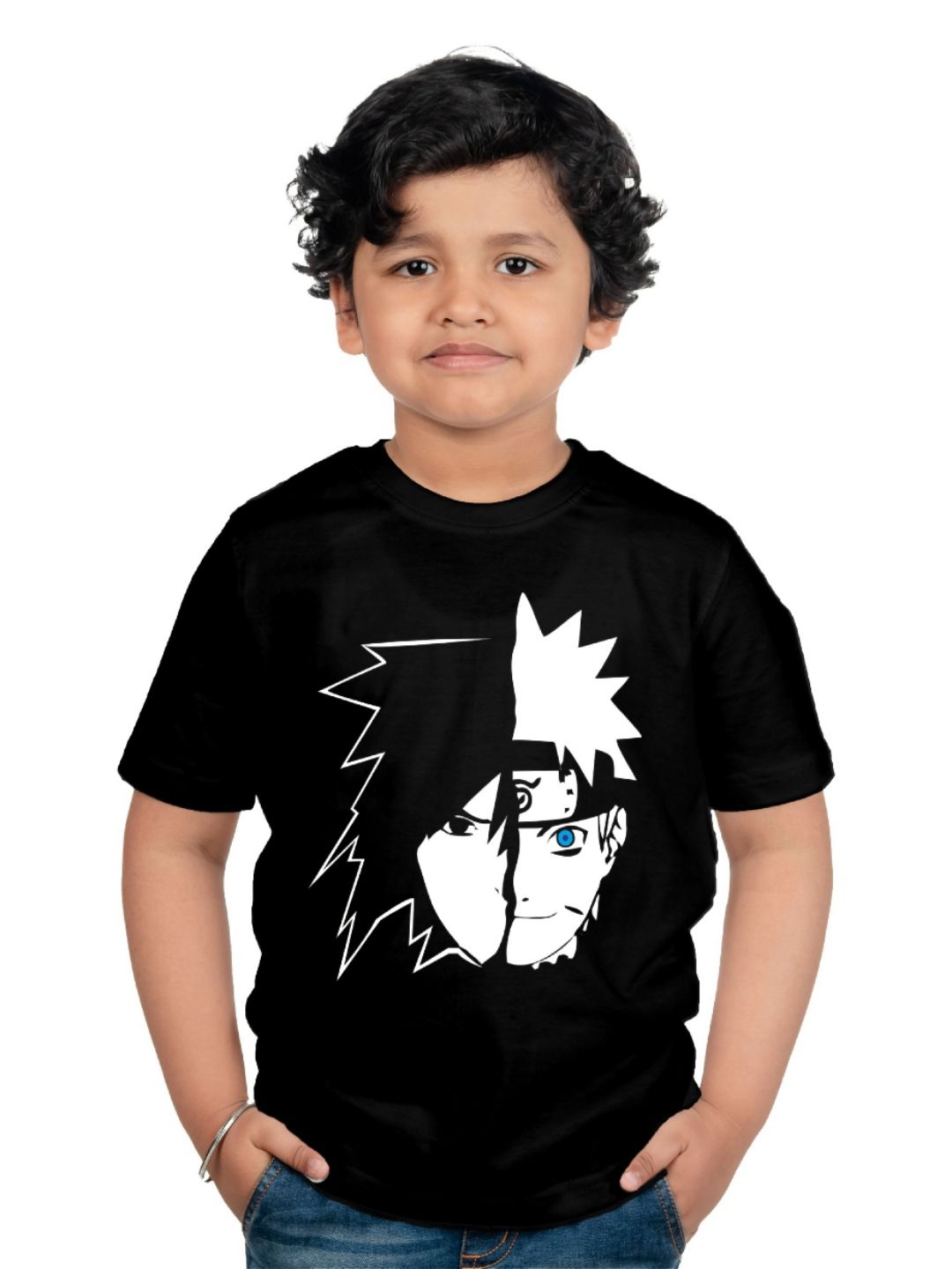 BAESD Boys Graphic Printed Round Neck Cotton Naruto T-shirt-picture-34