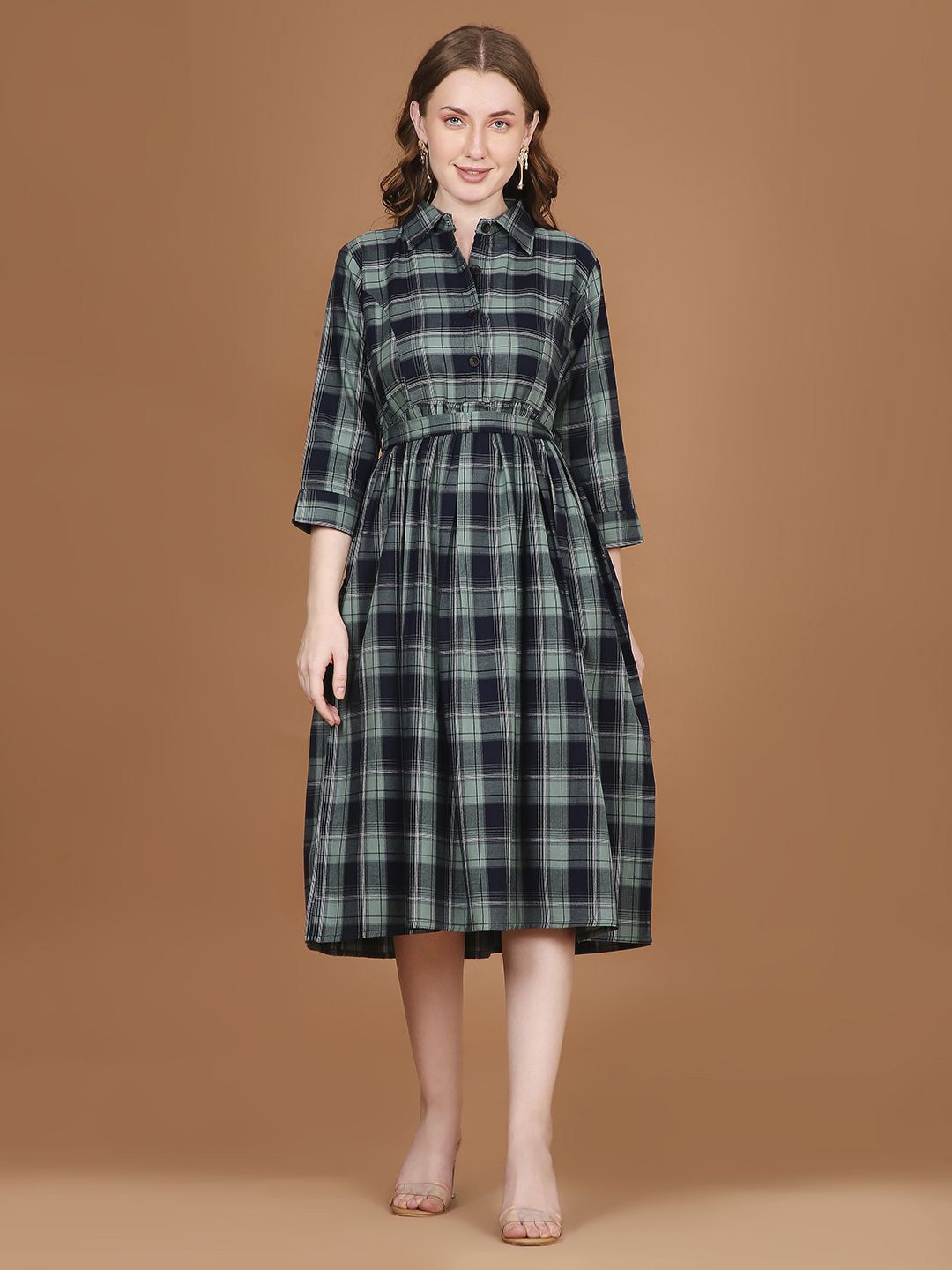 NIGHTSPREE Print Fit & Flare Midi Dress