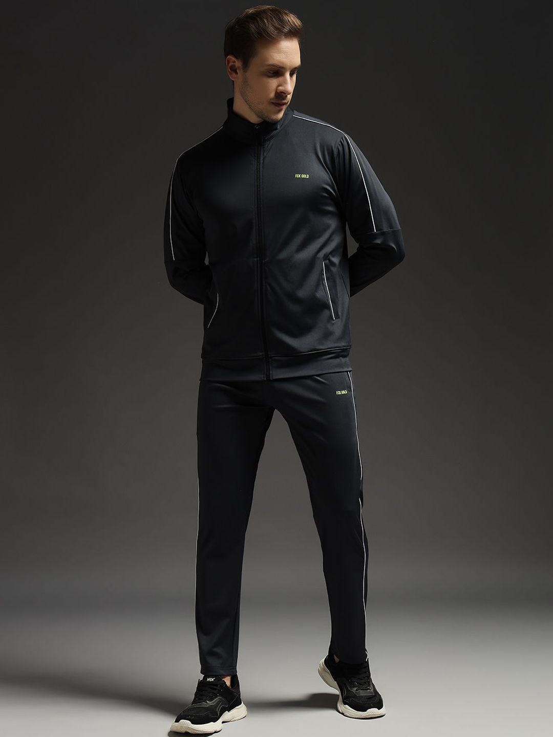 FCK GOLD Men Mock Collar Mid Rise Long Sleeves Tracksuits-picture-40