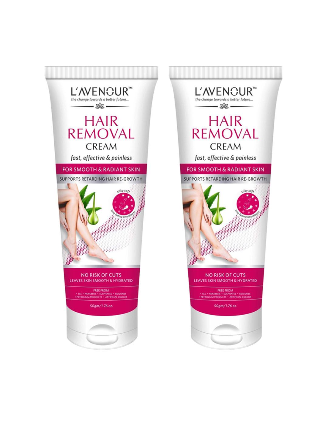 L'AVENOUR Set Of 2 Hair Removal Cream For Arms, Underarms, Legs & Bikini Line- 50g Each-picture-22