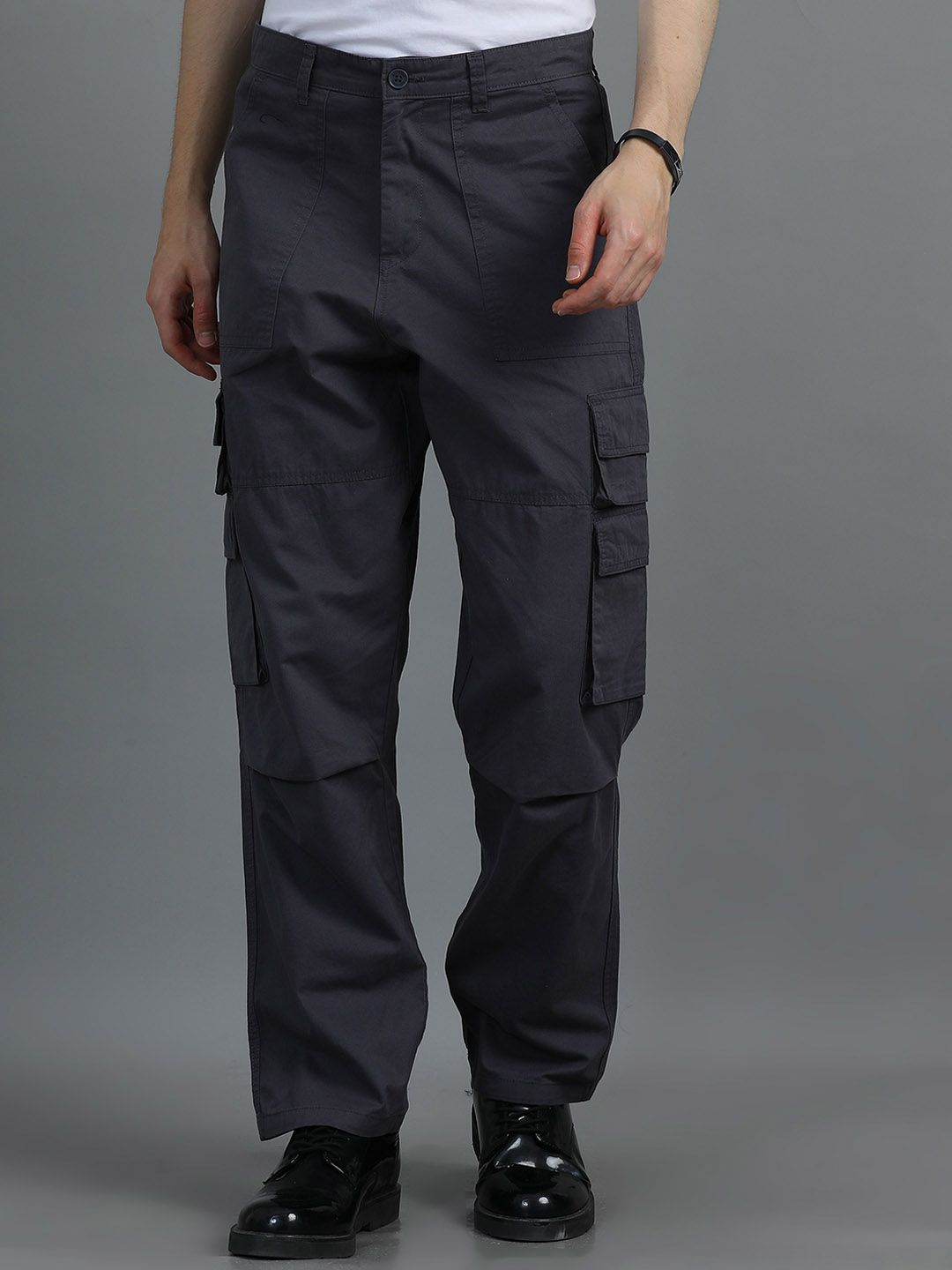 SILISOUL Men Relaxed Loose Fit Cargos Trousers-picture-34