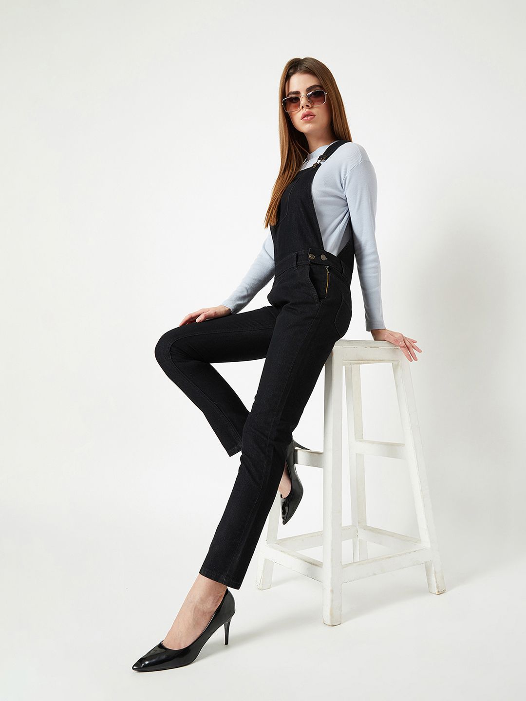 Miss Chase Women Straight Leg Denim Dungaree