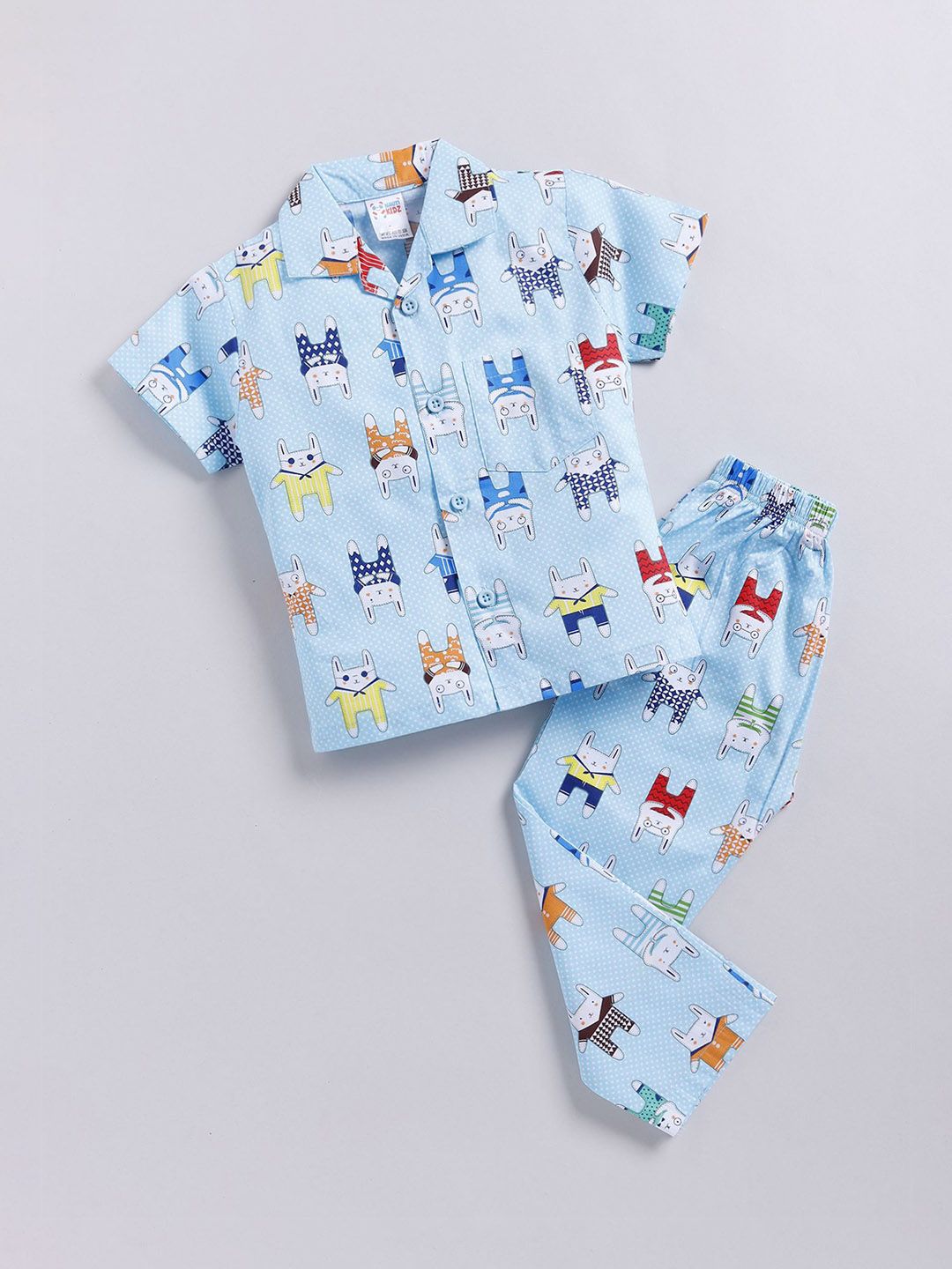 NAUTI KIDZ Boys Pure Cotton Cartoon Characters Printed Night suit-picture-31