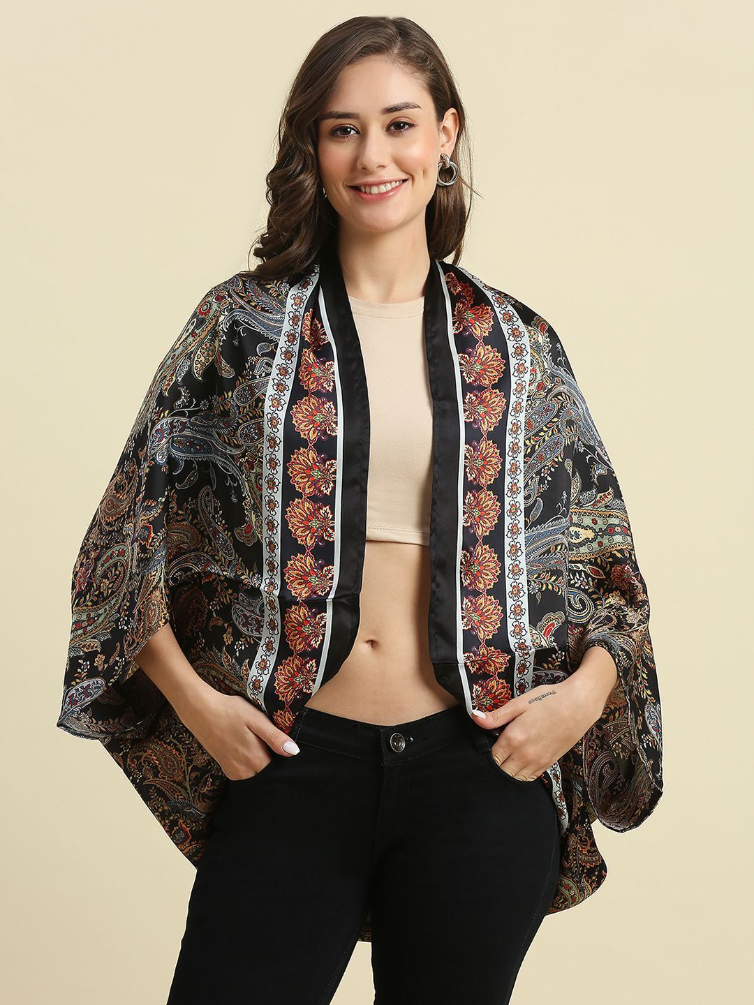 Cloth Haus India Floral Printed Open Front Shrug-picture-12