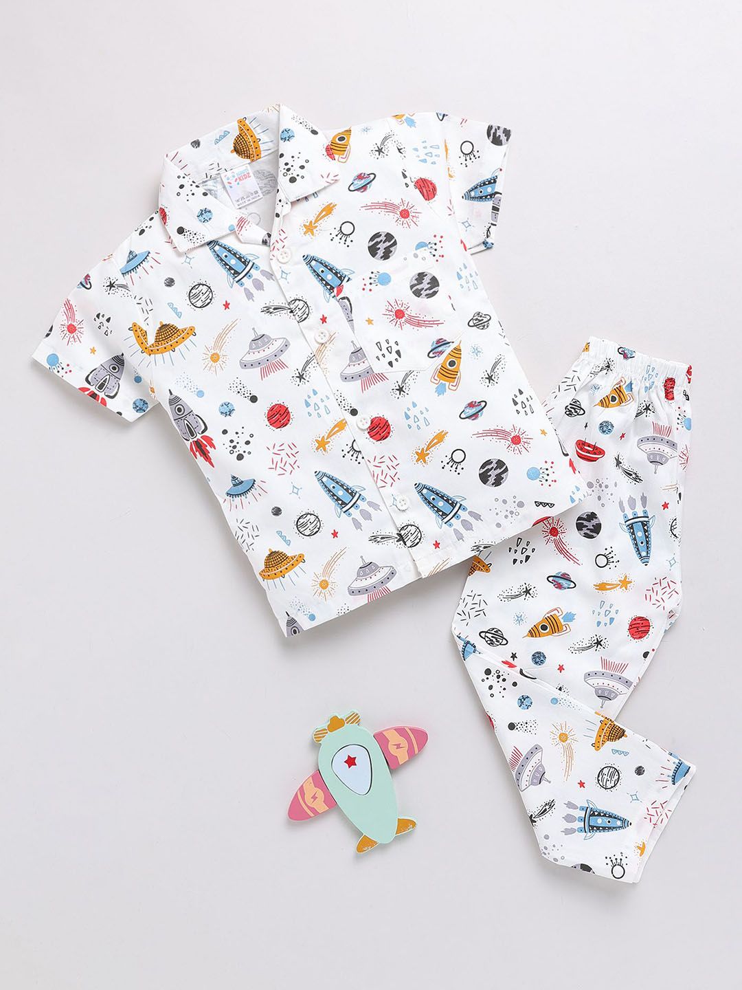 NAUTI KIDZ Boys Cartoon Characters Printed Pure Cotton Night suit-picture-19