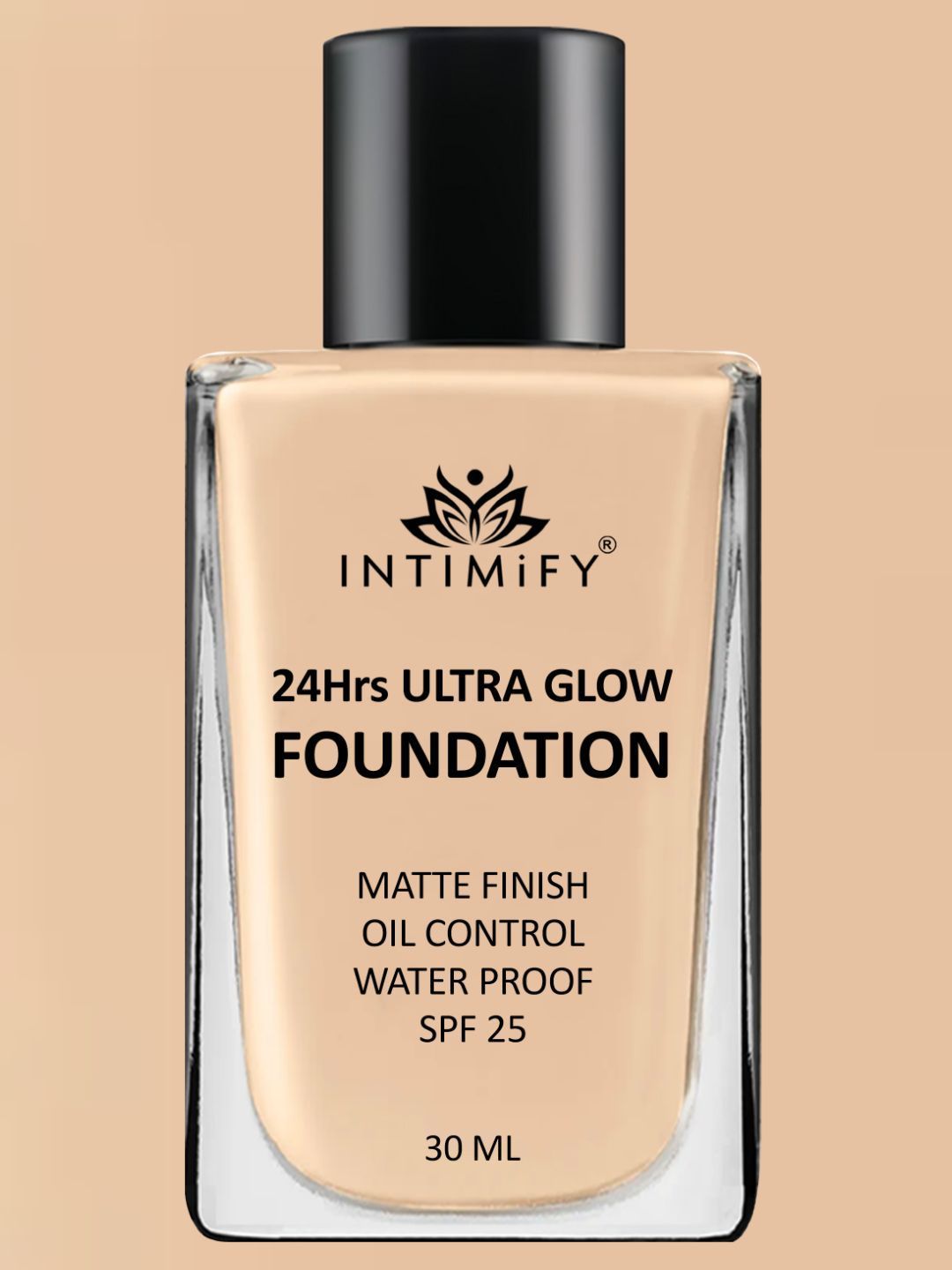 INTIMIFY 24Hrs Ultra Glow Foundation With Matte Finish & SPF 25 - 30 ml - Brown-picture-12