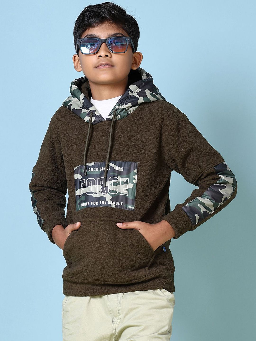 V-Mart Boys Printed Hooded Pullover Cotton Sweatshirt-picture-26