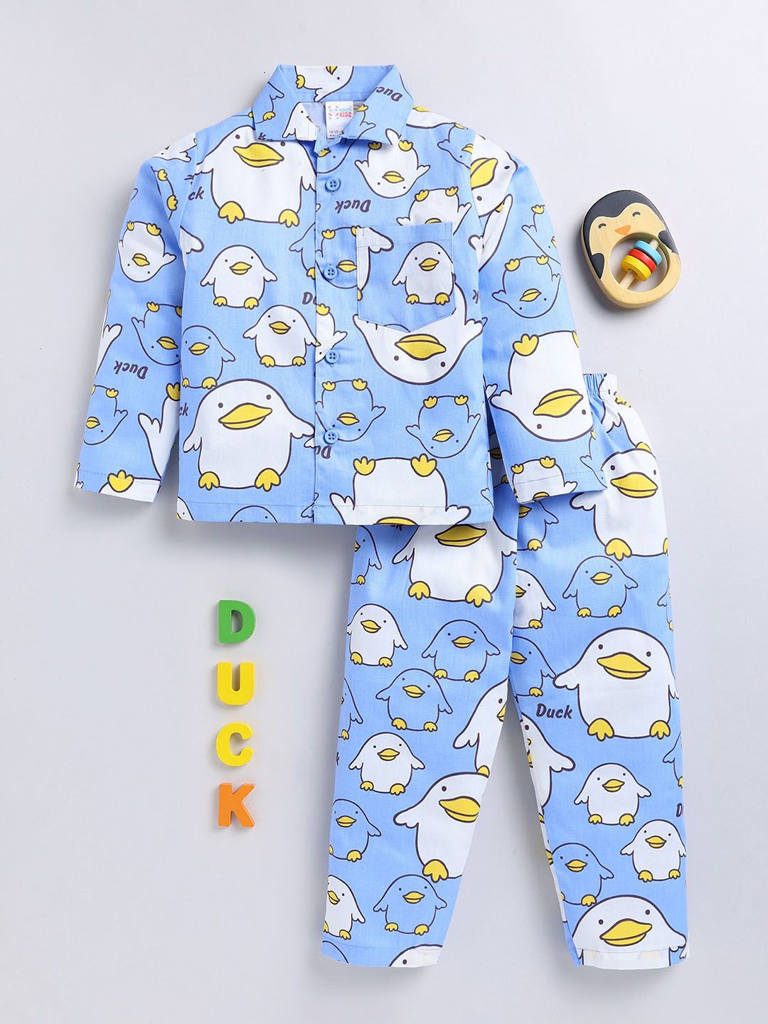 NAUTI KIDZ Boys Cartoon Characters Printed Pure Cotton Night suit-picture-26