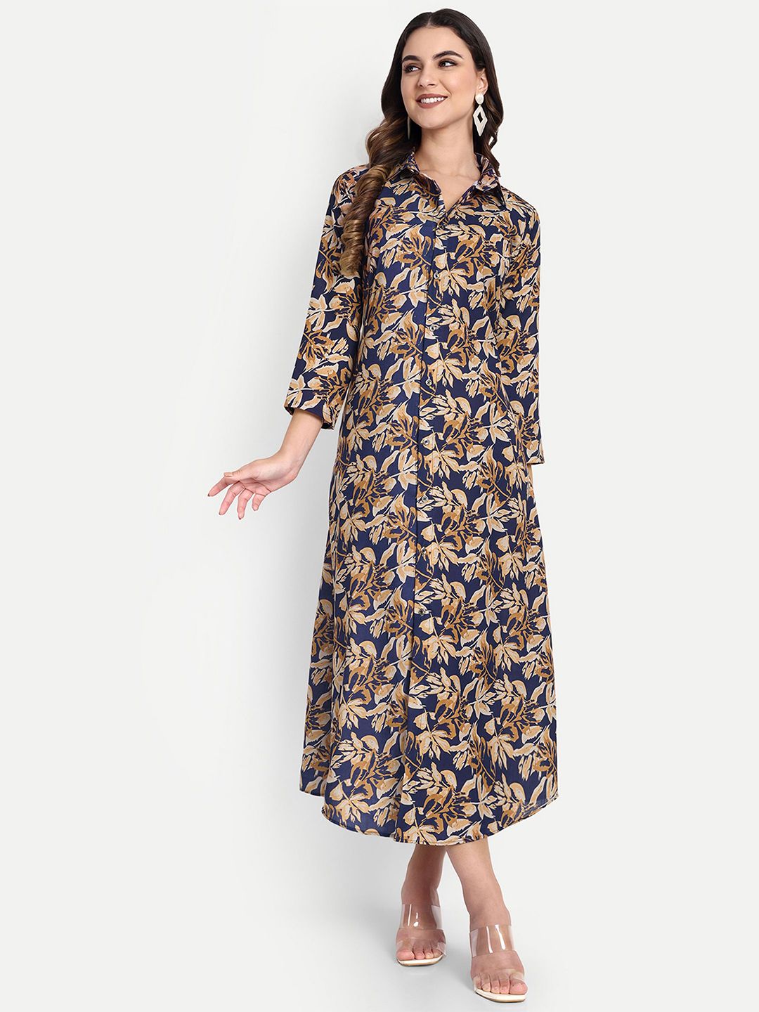 TILISM Women Floral Printed A-Line Midi Dress-picture-16