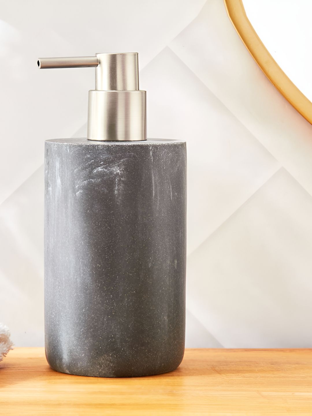 Home Centre Grey & White Abstract Polyresin Soap Dispenser-picture-11