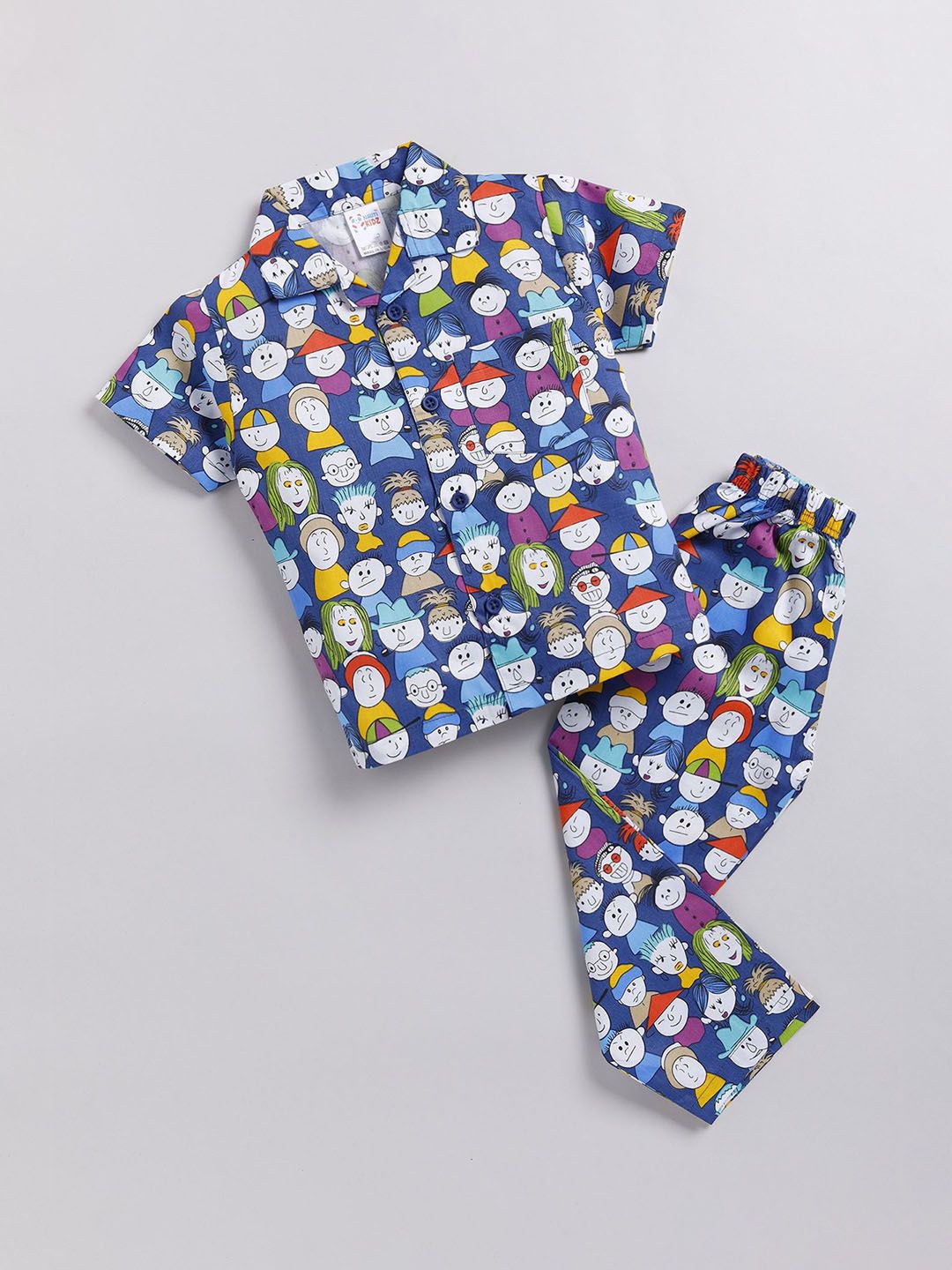 NAUTI KIDZ Boys Conversational Printed Shirt Collar Short Sleeves Night suit-picture-12