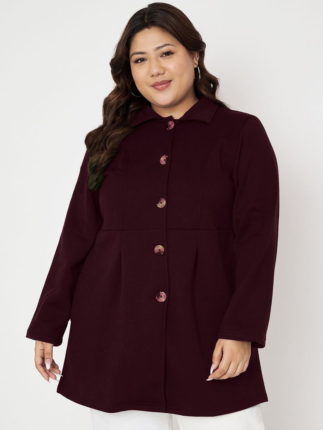 BRINNS Notched Lapel Fleece Single Breasted Overcoat