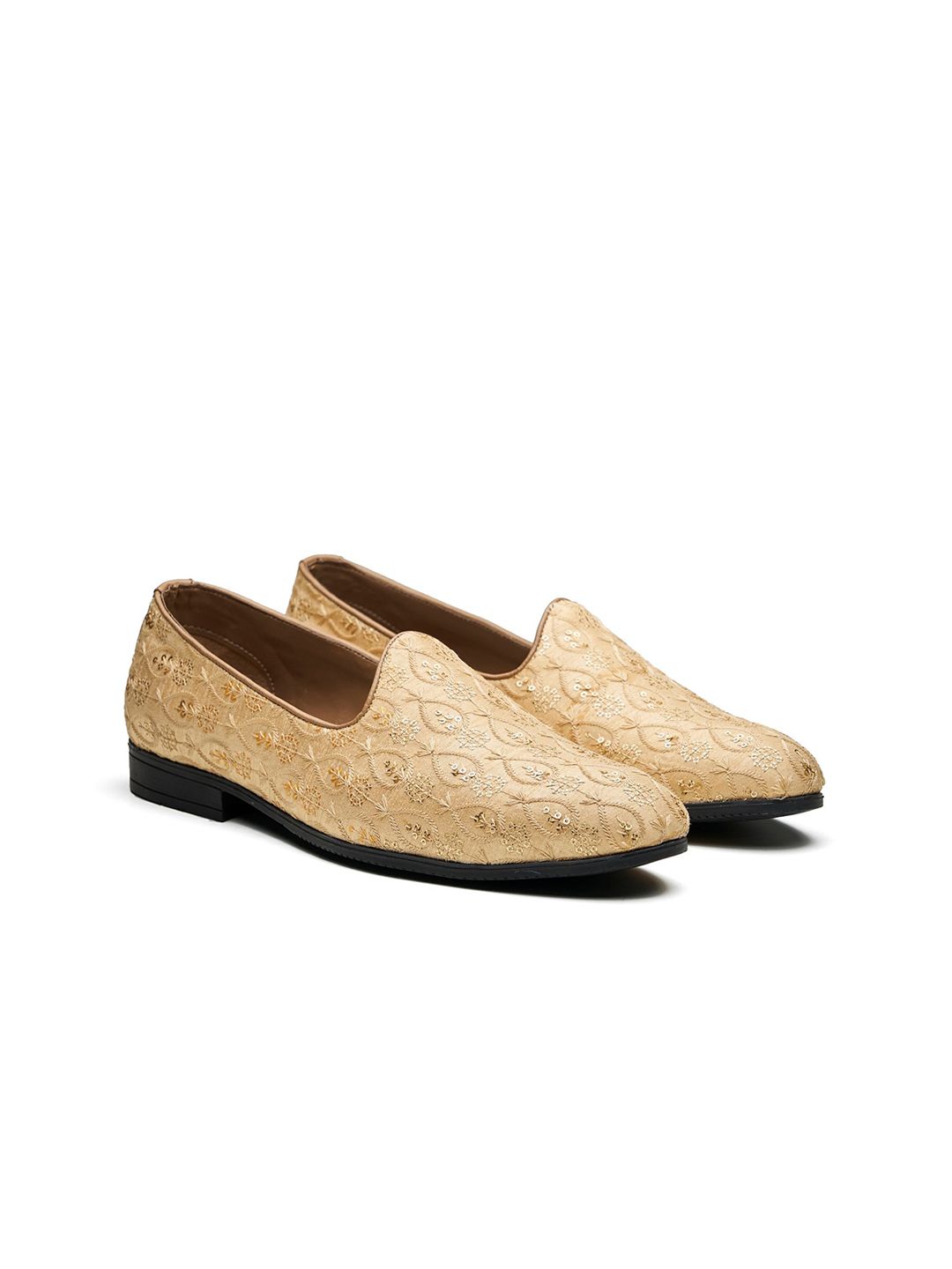 MICHAEL ANGELO Men Pointed Toe Woven Design Mojaris-image-33