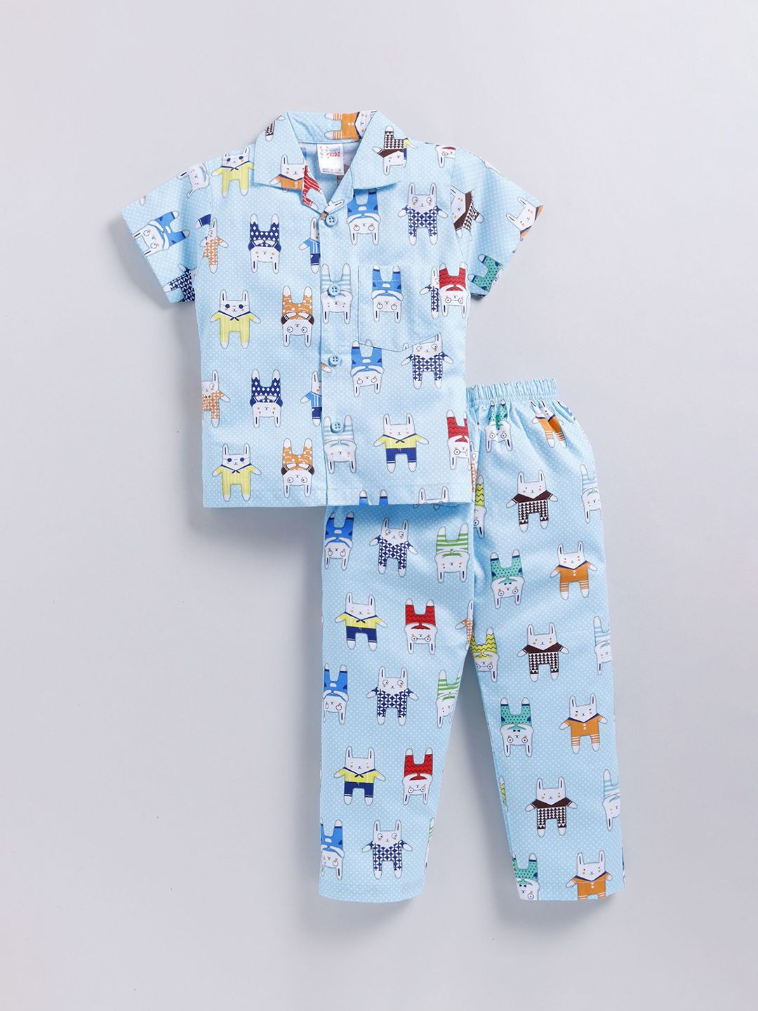 NAUTI KIDZ Boys Cartoon Characters Printed Pure Cotton Night suit-picture-20