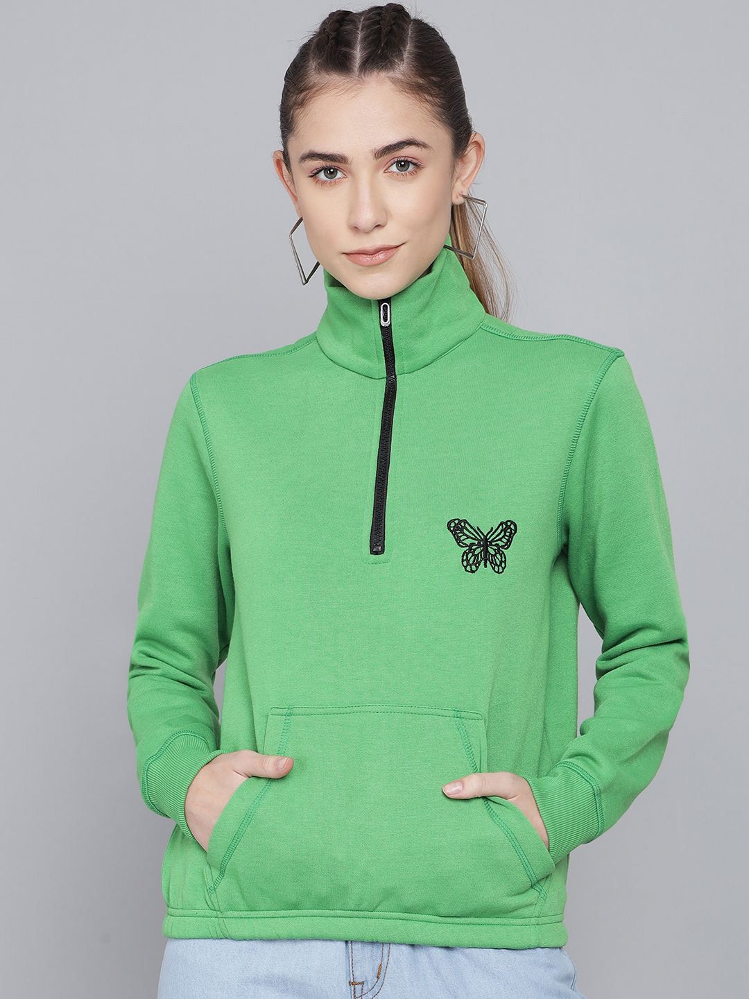 Kotty Women Embroidered High Neck Sweatshirt-picture-8