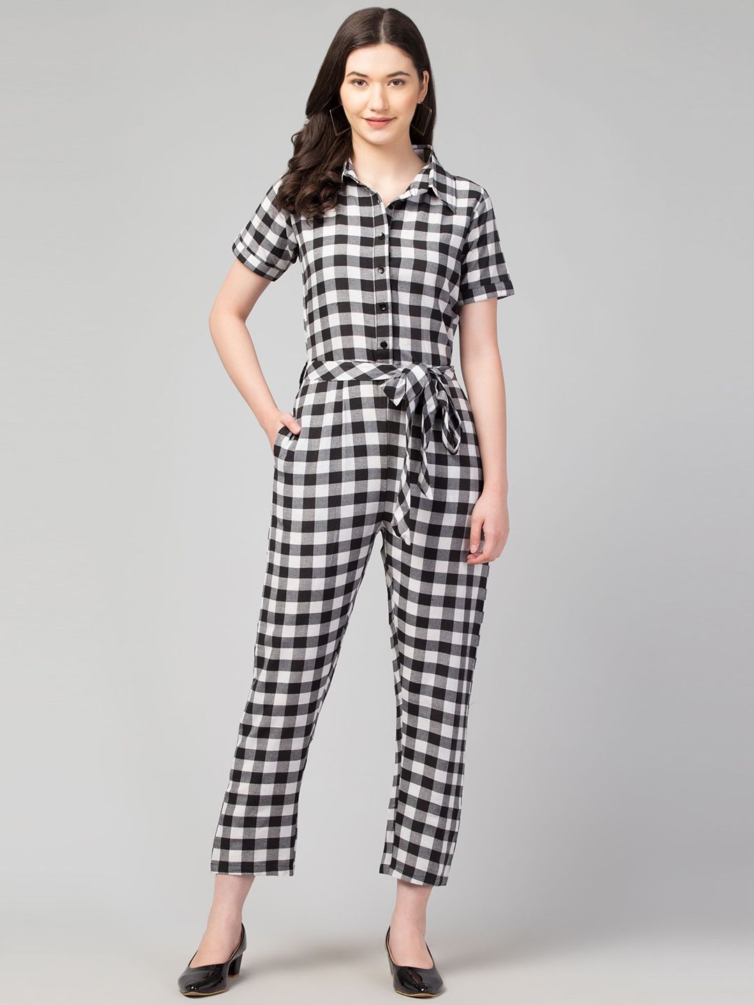 Zuvino Checked Basic Jumpsuit-picture-42