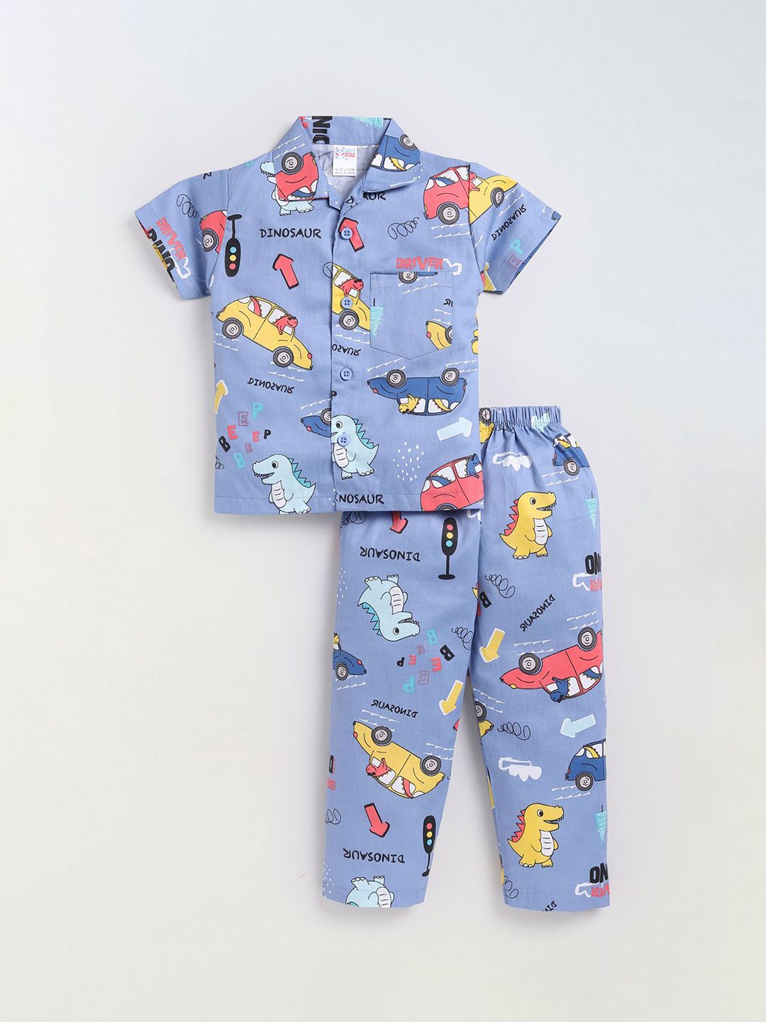NAUTI KIDZ Boys Cartoon Characters Printed Pure Cotton Night suit-picture-23