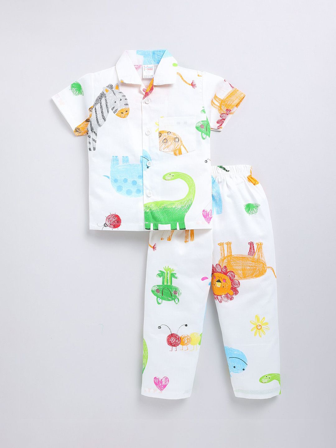 NAUTI KIDZ Boys Pure Cotton Cartoon Characters Printed Night suit-picture-32