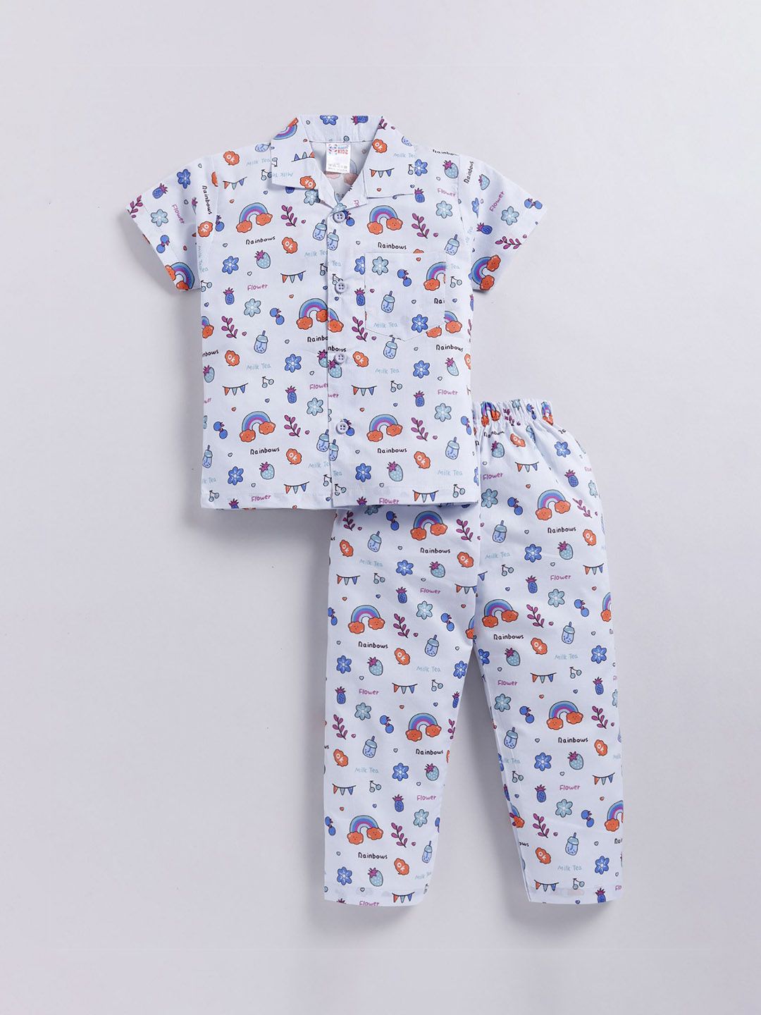 NAUTI KIDZ Boys Cartoon Characters Printed Pure Cotton Shirt Collar Night suit-picture-28