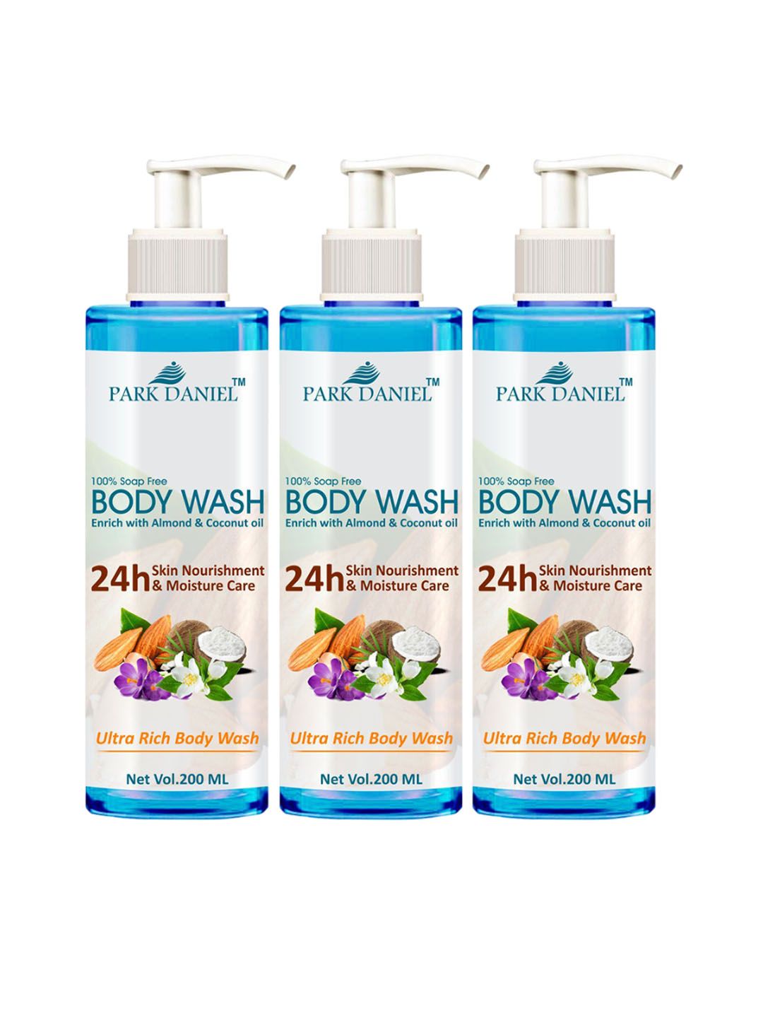 Park Daniel Set Of 3 Body Wash Enrich With Almond & Coconut Oil- 200 ml Each-picture-16