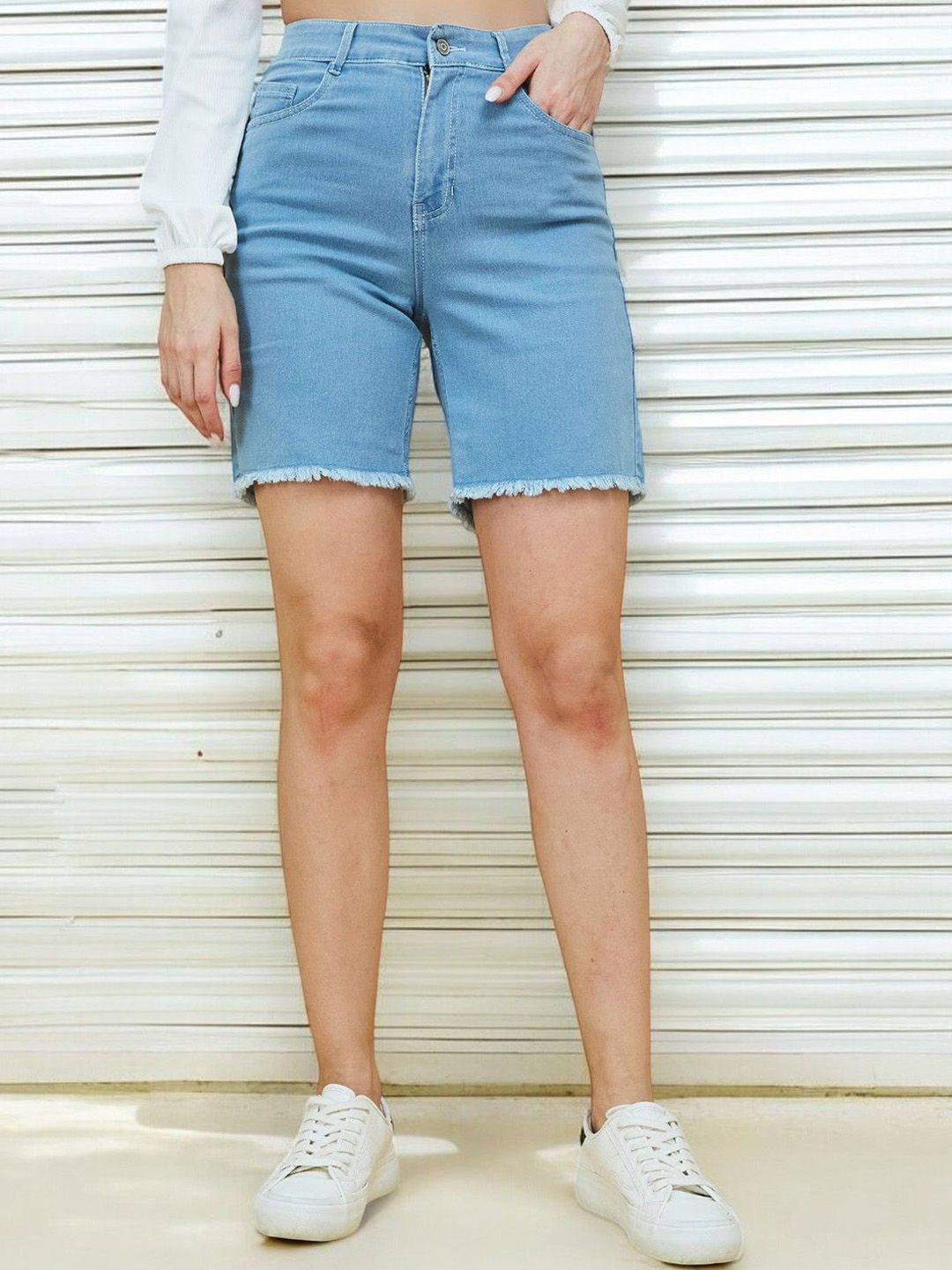 Life With Pockets Women High-Rise Denim Denim Shorts-picture-30