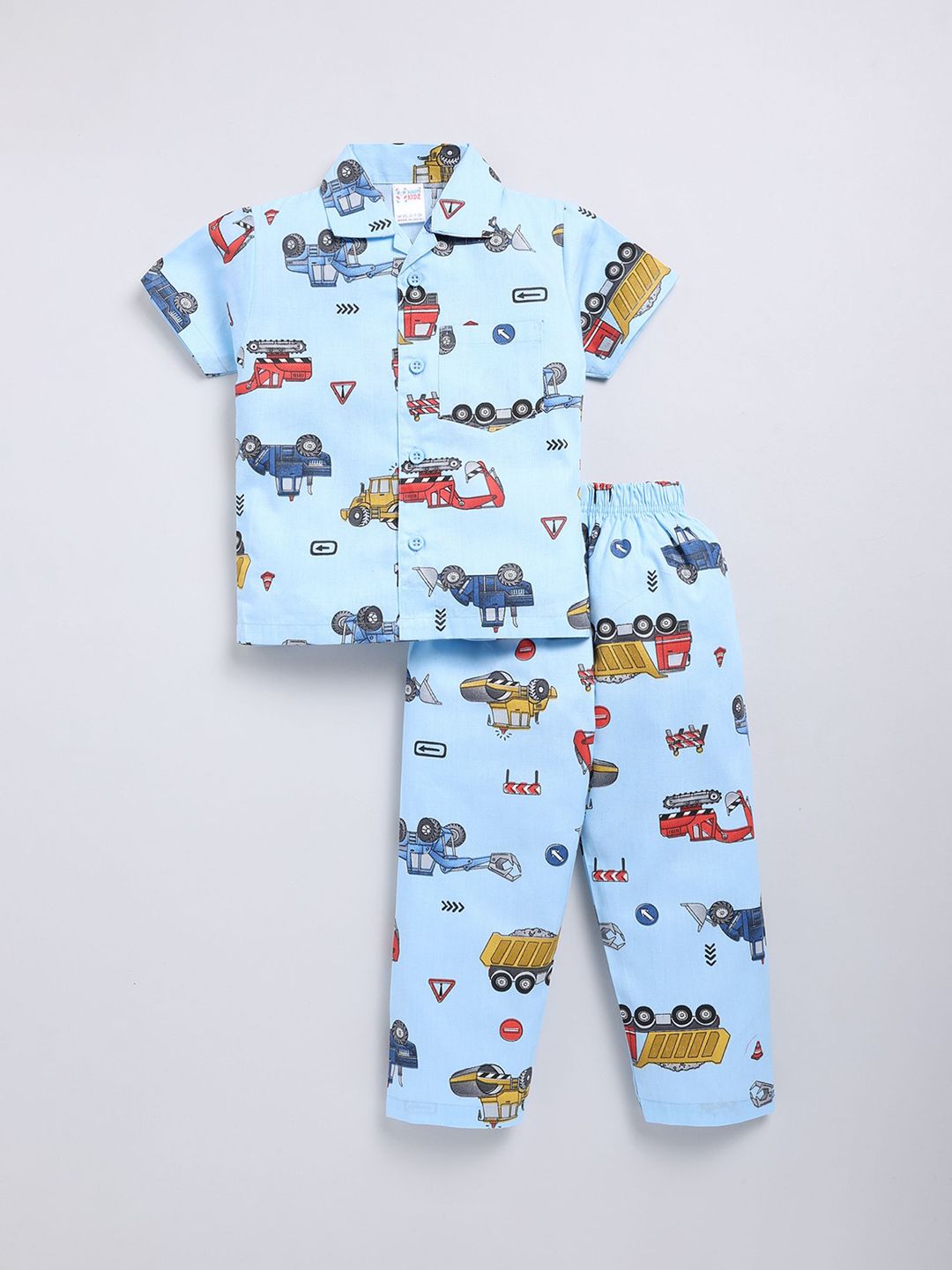 NAUTI KIDZ Boys Cartoon Characters Printed Short Sleeves Cotton Night suit-picture-46