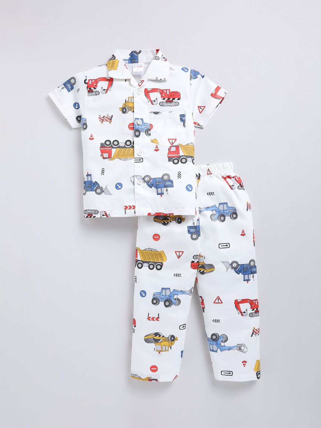 NAUTI KIDZ Boys Printed Pure Cotton Shirt Collar Night suit-picture-44