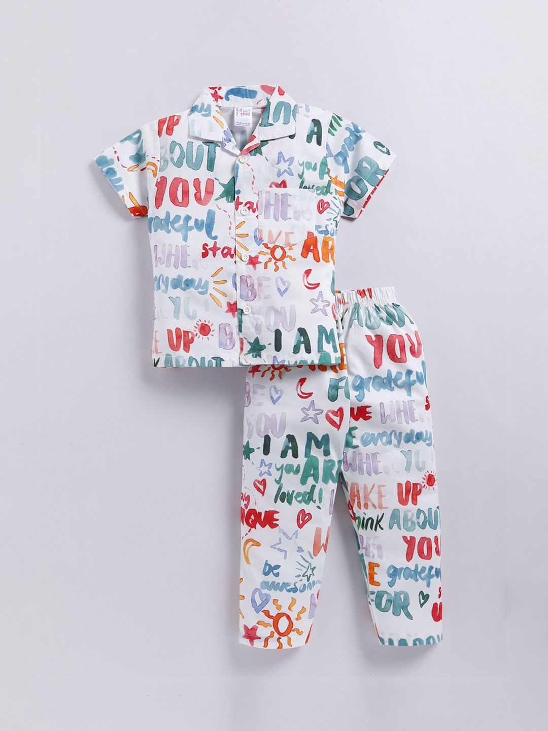 NAUTI KIDZ Boys Typography Printed Pure Cotton Night suit-picture-31