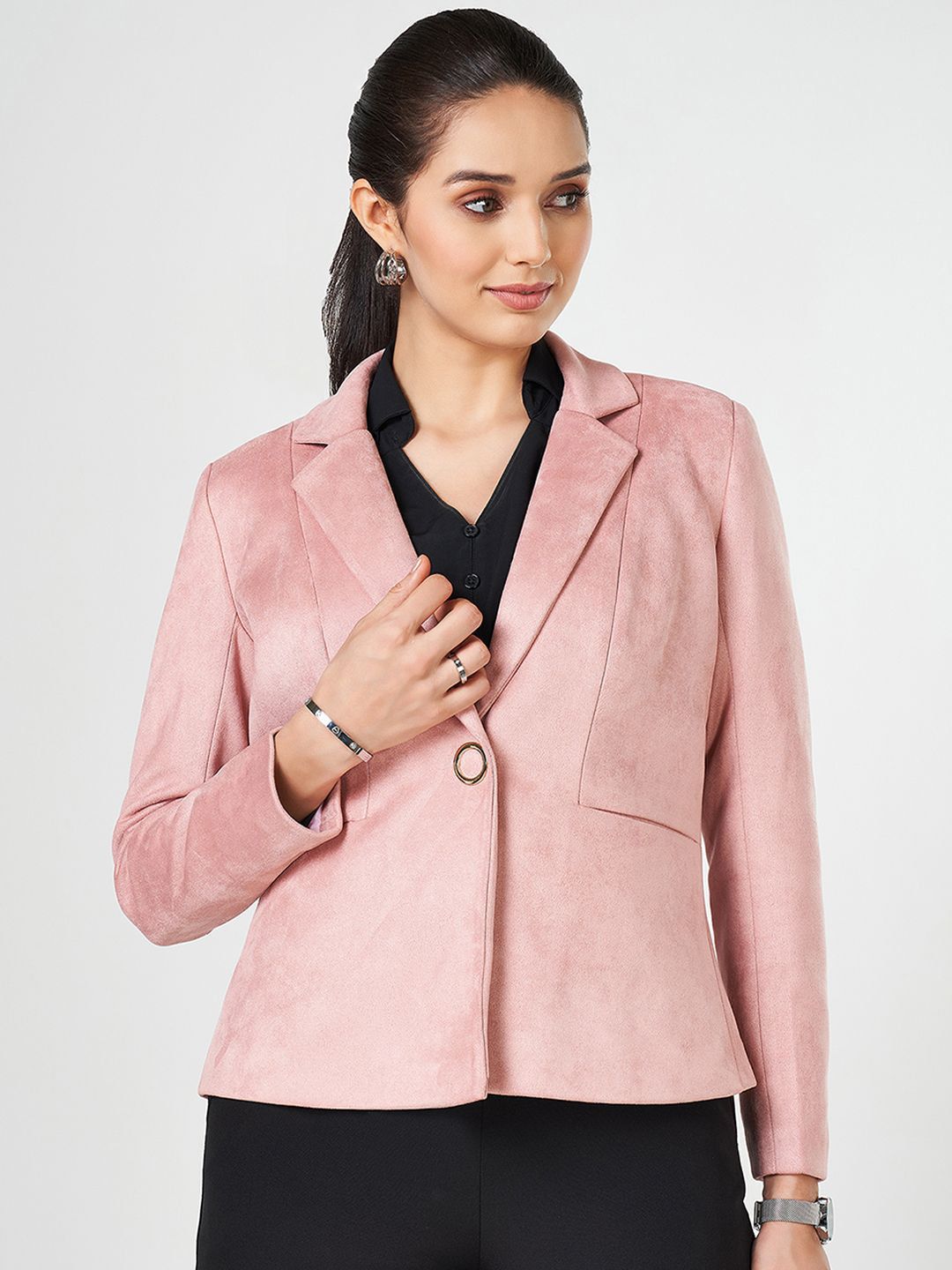 Annabelle by Pantaloons Women Camouflage Crop Tailored Jacket-picture-33