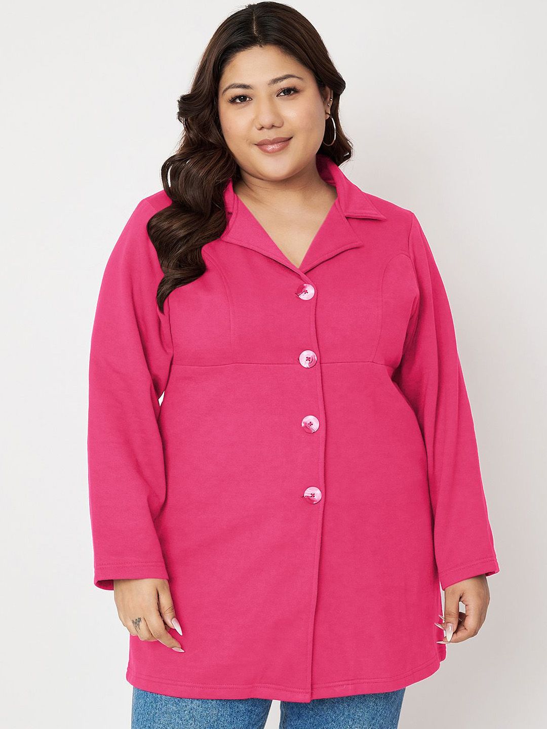 BRINNS Notched Lapel Single Breasted Winter Wear Plus Size Overcoat
