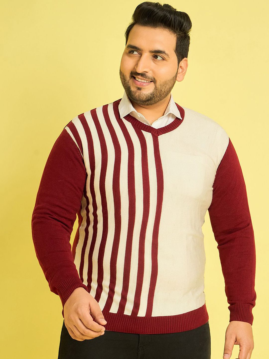 bigbanana Men Plus Size Colourblocked Pullover-picture-25