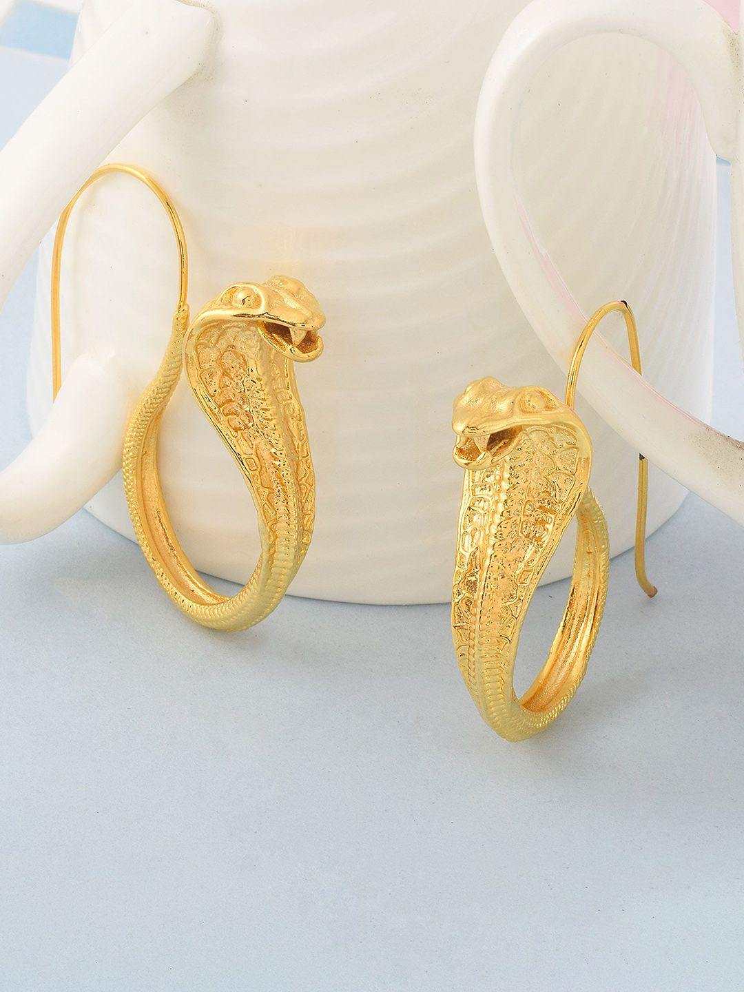 MEMOIR Gold Plated Contemporary Hoop Earrings-picture-20