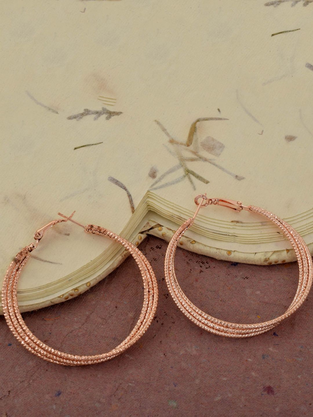 MEMOIR Brass-Plated Contemporary Hoop Earrings-picture-17