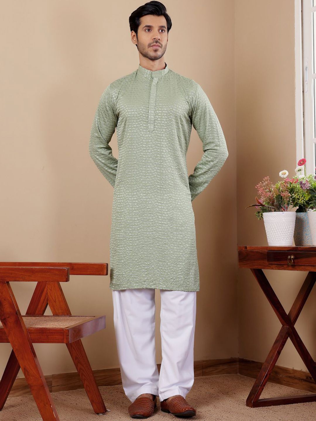 Rawayi Men Thread Work Kurta-picture-32