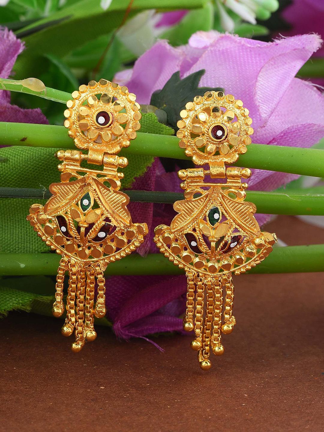 MEMOIR Gold-Plated Contemporary Drop Earrings-picture-33