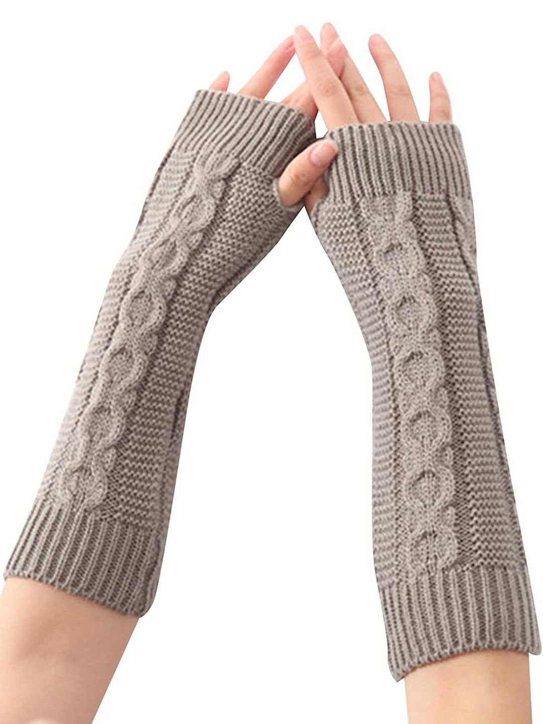 Alexvyan Women Patterned Acrylic Fingerless Self Design Gloves-picture-18