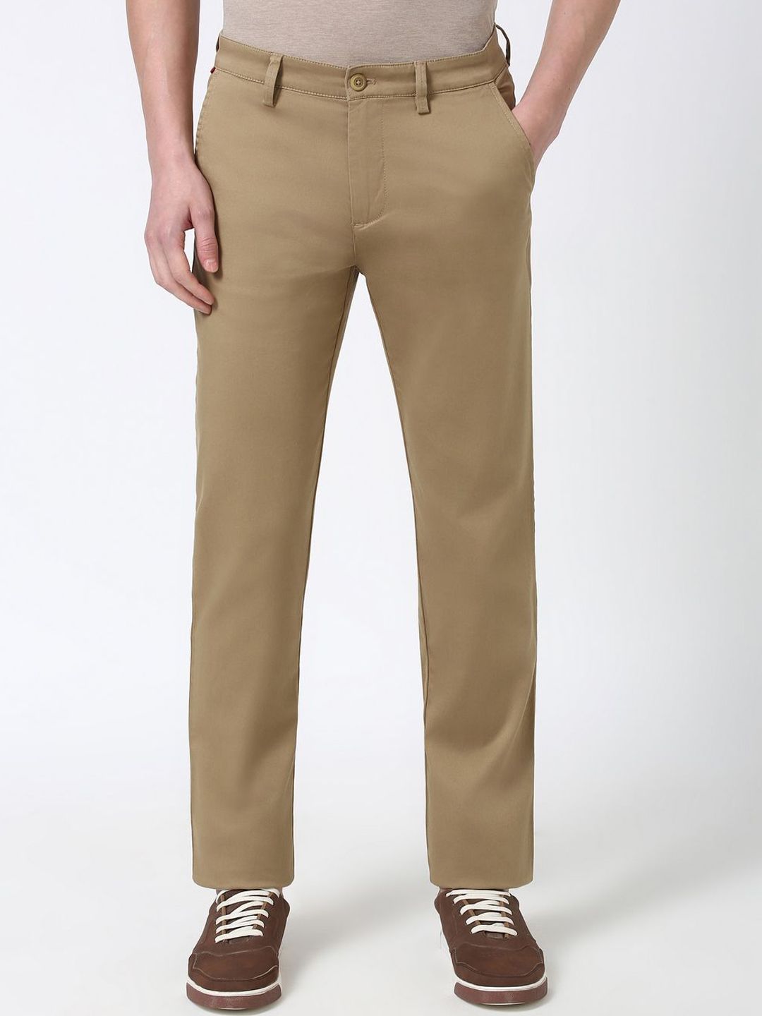 Peter England Casuals Men Slim Fit Mid-Rise Trouser-picture-34