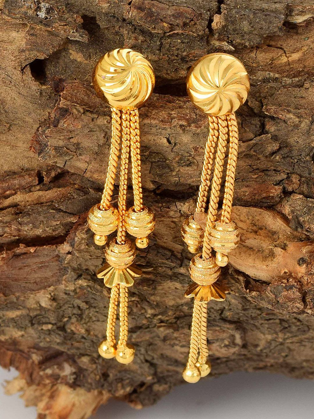 MEMOIR Gold-Plated Contemporary Drop Earrings-picture-34