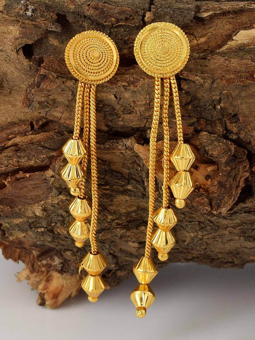 MEMOIR Gold Plated Contemporary Drop Earrings-picture-17