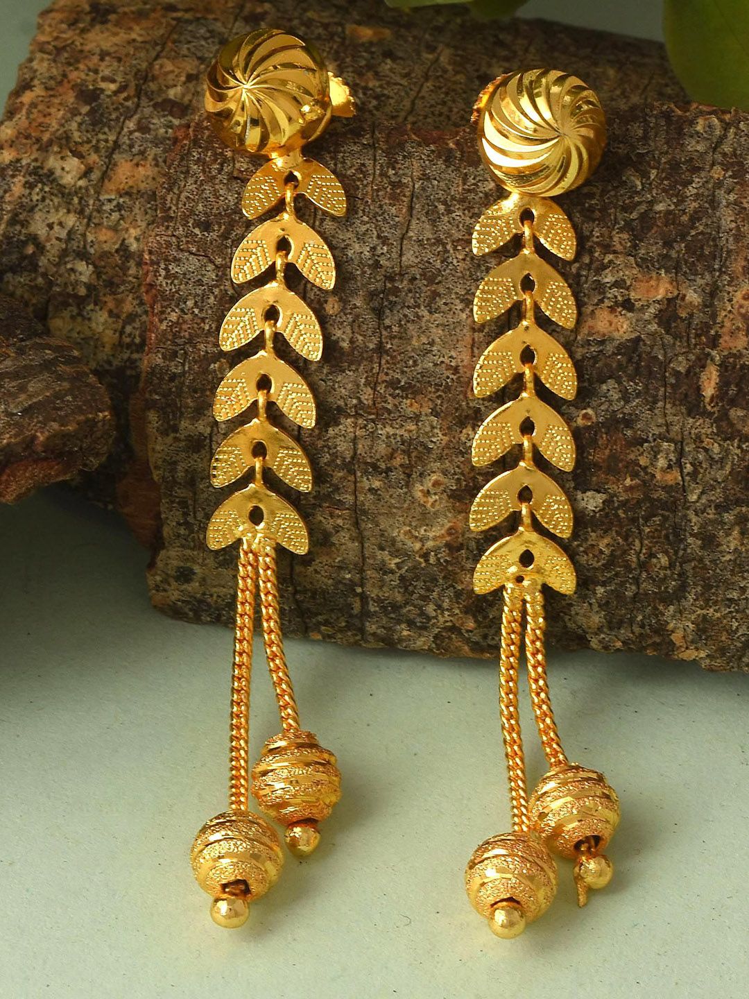 MEMOIR Gold-Plated Contemporary Drop Earrings-picture-19
