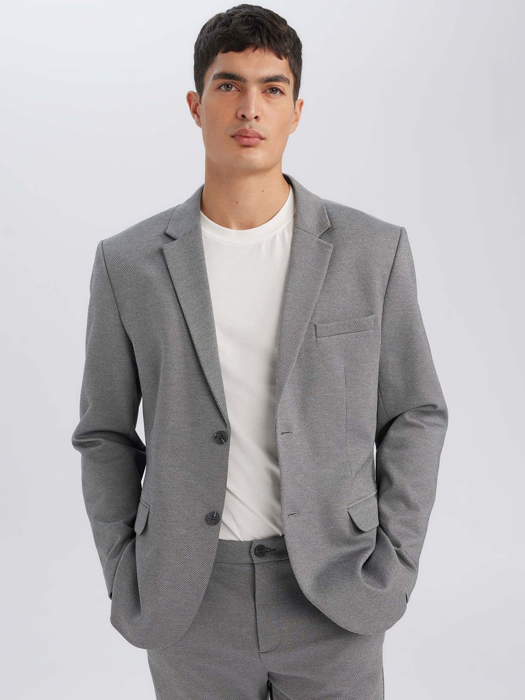 DeFacto Striped Single-Breasted Casual Blazer-picture-19