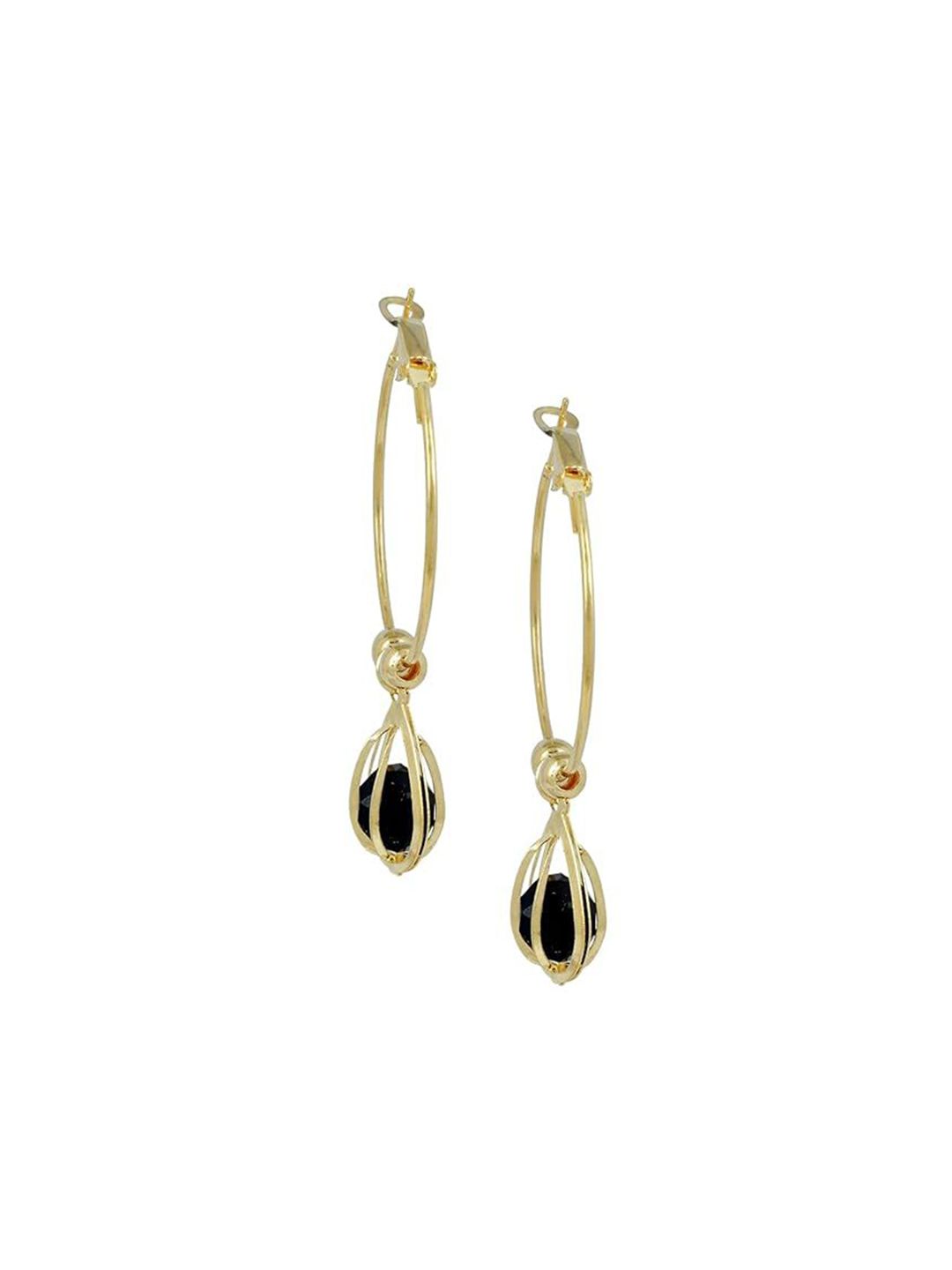 MEMOIR Gold Plated Cubic Zirconia Circular Hoop Earrings-picture-14