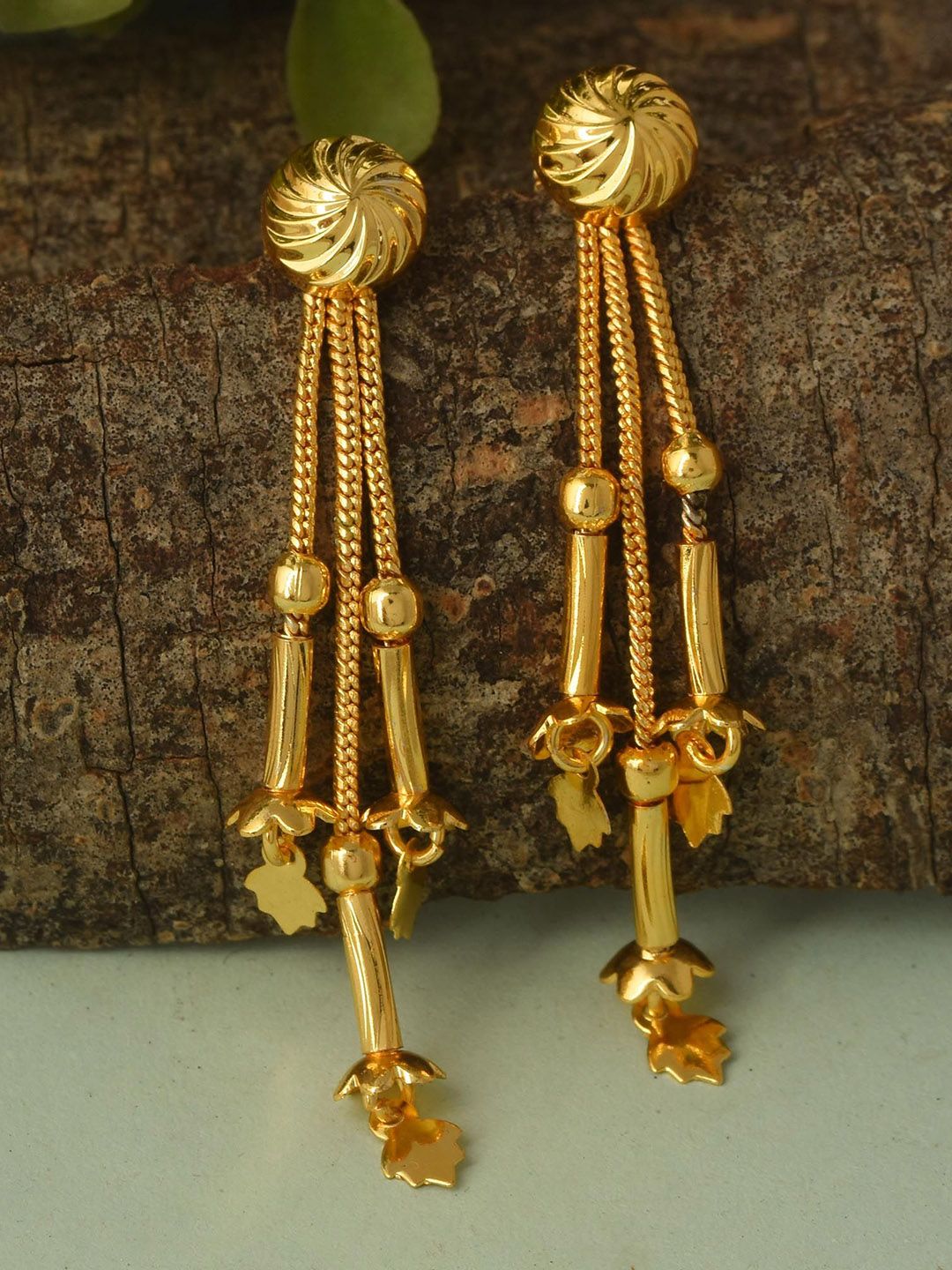 MEMOIR Gold-Plated Contemporary Drop Earrings-picture-25