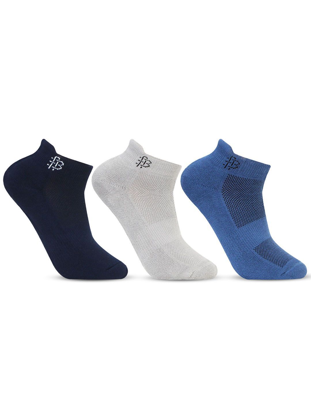 Bonjour Men Pack Of 3 Patterned Ankle Length Socks-picture-35