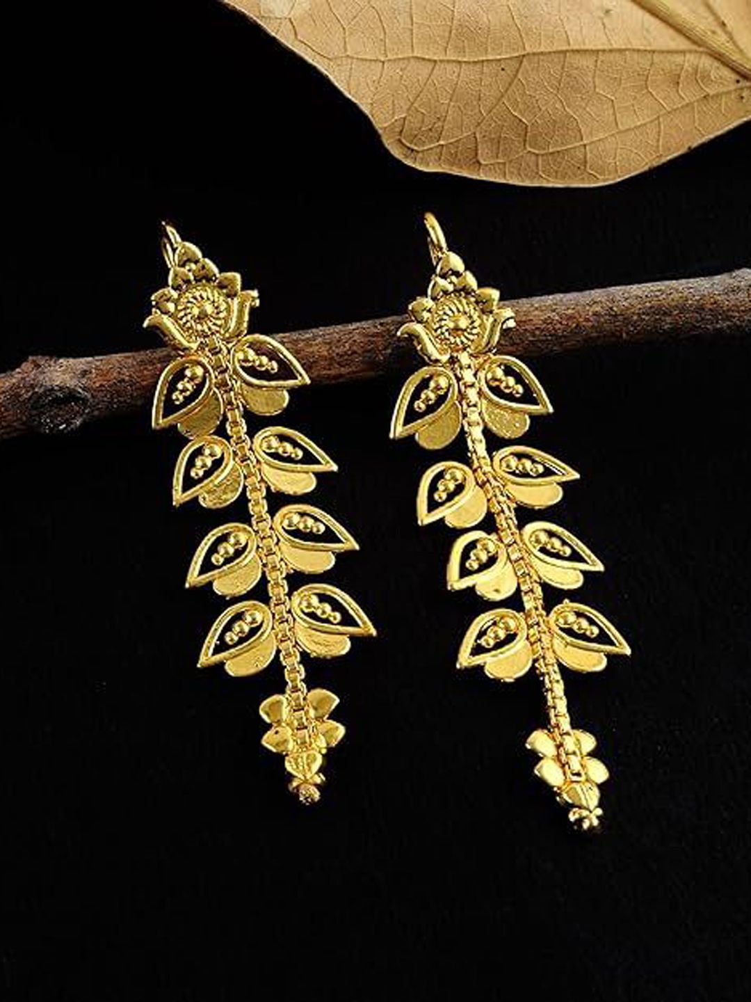 MEMOIR Gold-Plated Contemporary Drop Earrings-picture-10