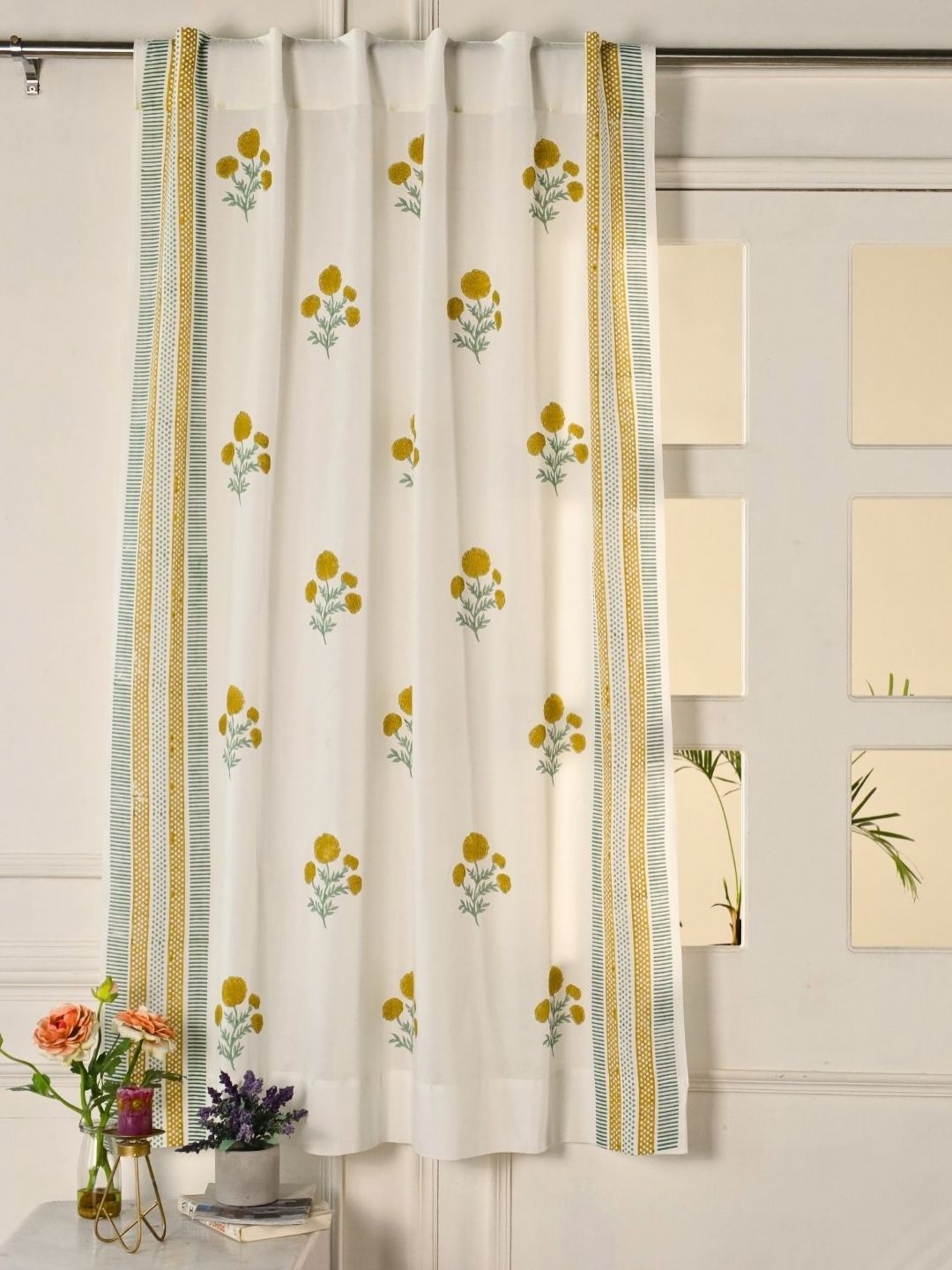 Peepul Tree Mustard & Cream-Coloured Floral Window-picture-39