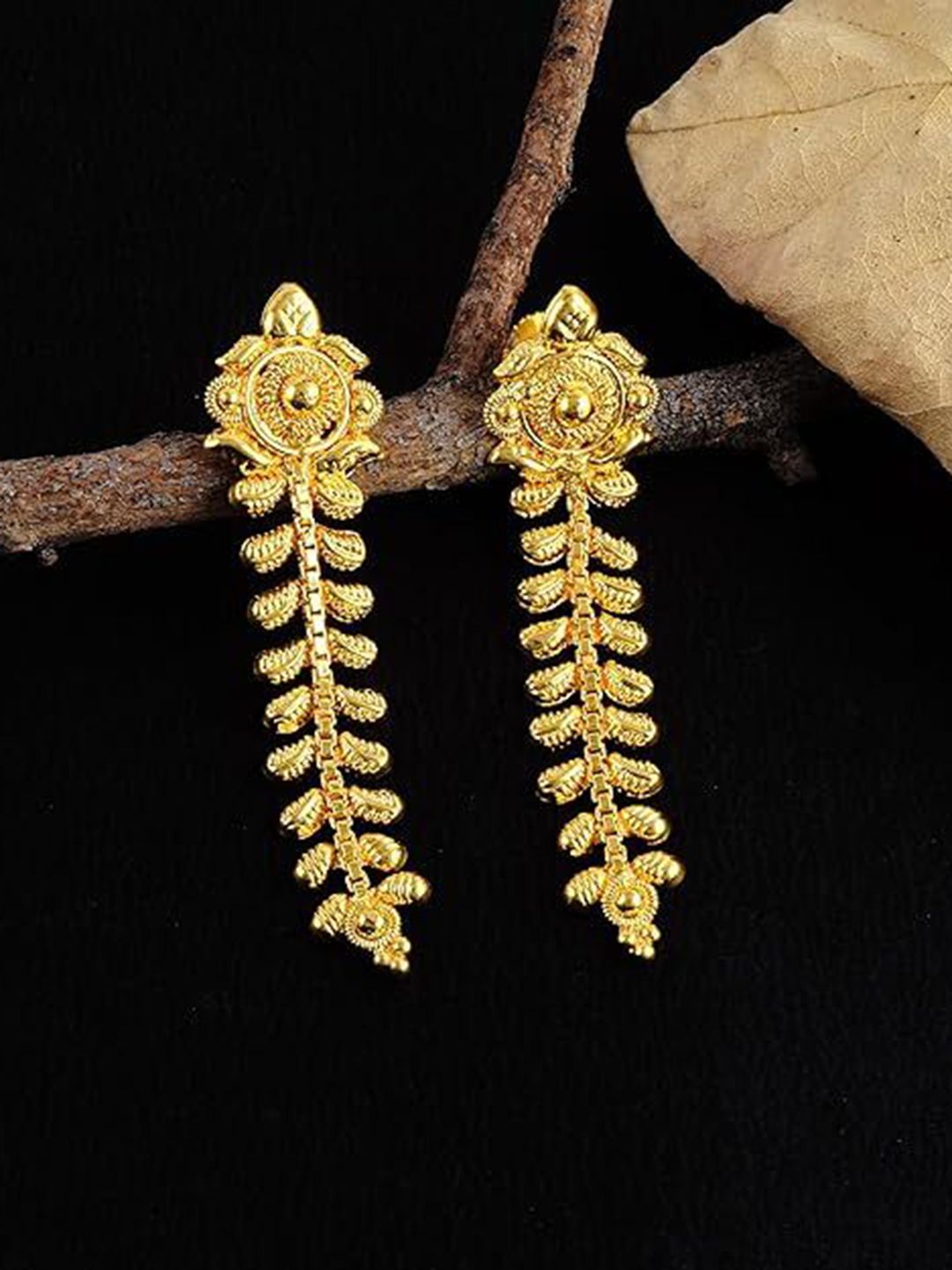 MEMOIR Gold-Plated Contemporary Drop Earrings-picture-30