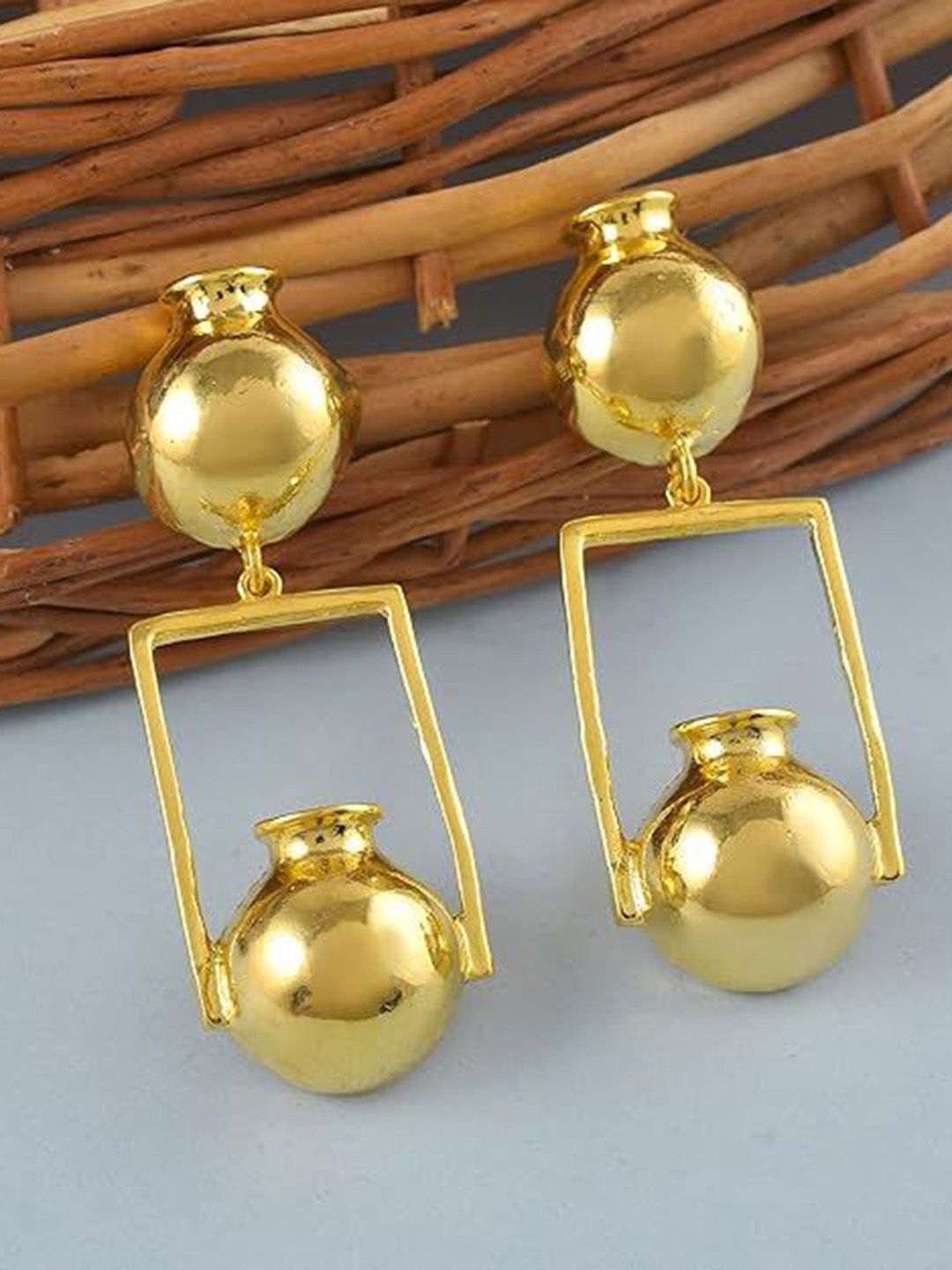 MEMOIR Gold-Plated Contemporary Drop Earrings-picture-31