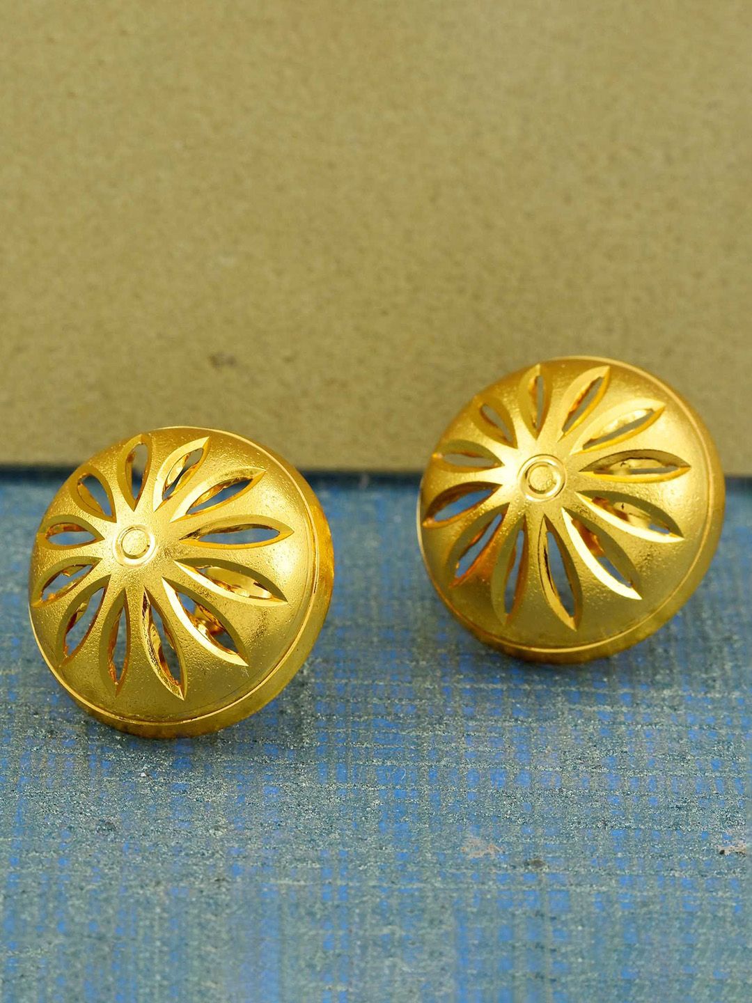 MEMOIR Gold-Plated Contemporary Studs Earrings-picture-32